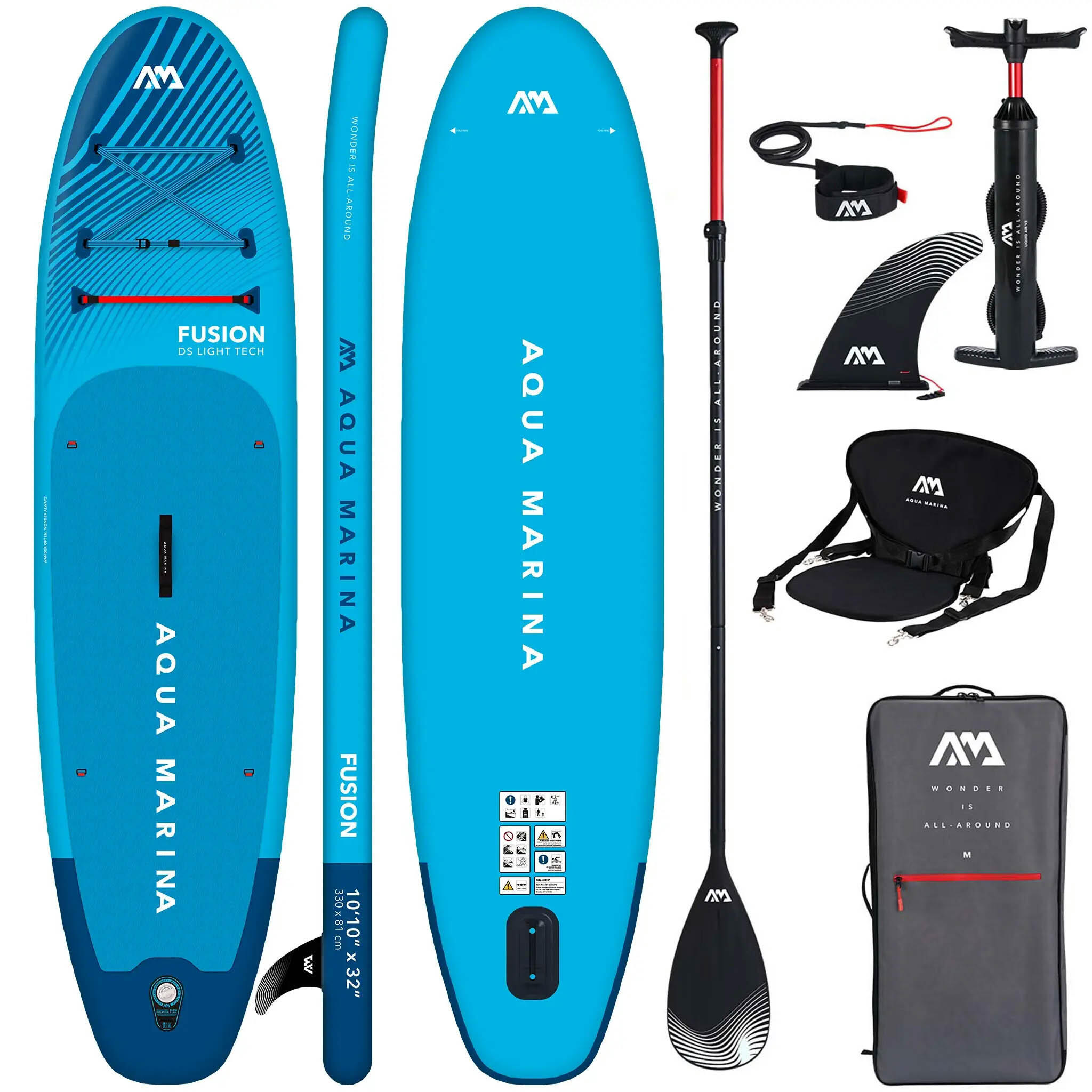 AQUA MARINA Nafukovací SUP Aqua Marina Fusion 330 cm + Sedačka do kajaku