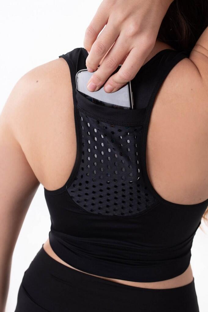 ANAISSA Crop top uitgesneden met zak Cutback