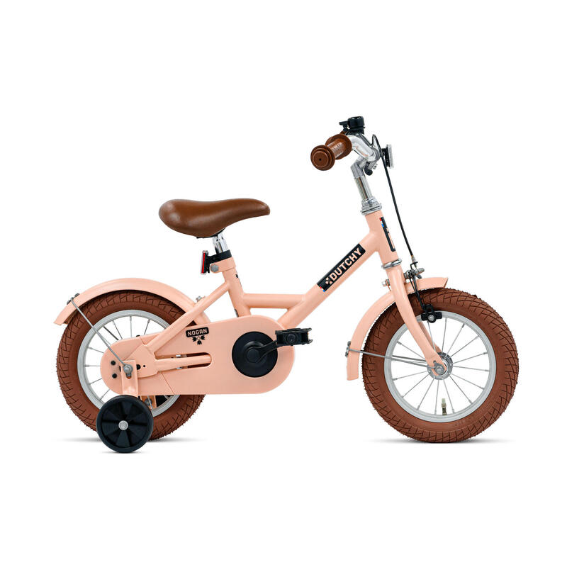 Vélo enfant Nogan Dutchy - 12 pouces - Rose mat - Avec roulettes
