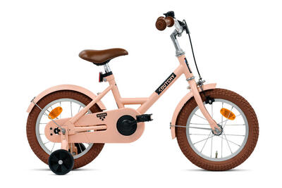 Nogan Dutchy Kinderfahrrad - 14 Zoll - Glanz-Rosa - Inklusive Stützräder
