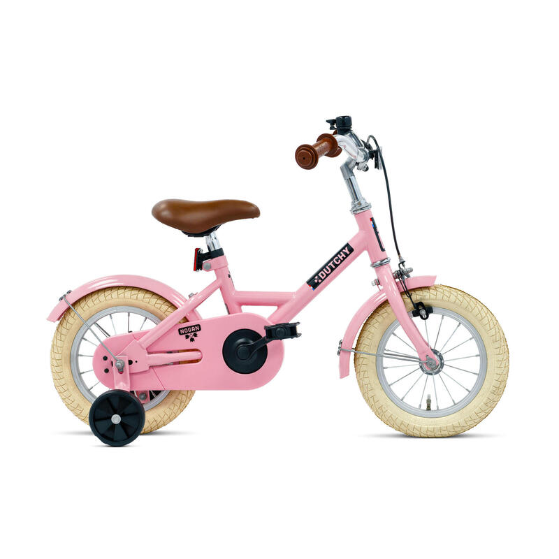 Vélo enfant Nogan Dutchy - 12 pouces - Rose brillant - Avec roulettes