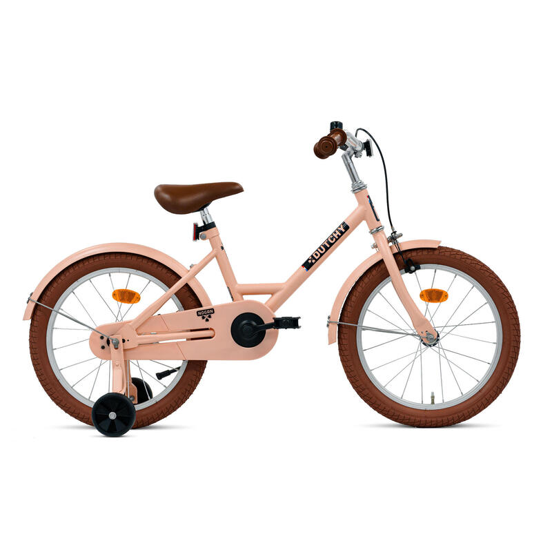 Vélo enfant Nogan Dutchy - 18 pouces - Rose mat - Avec roulettes