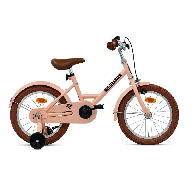 Vélo enfant Nogan Dutchy - 16 pouces - Rose mat - Avec roulettes