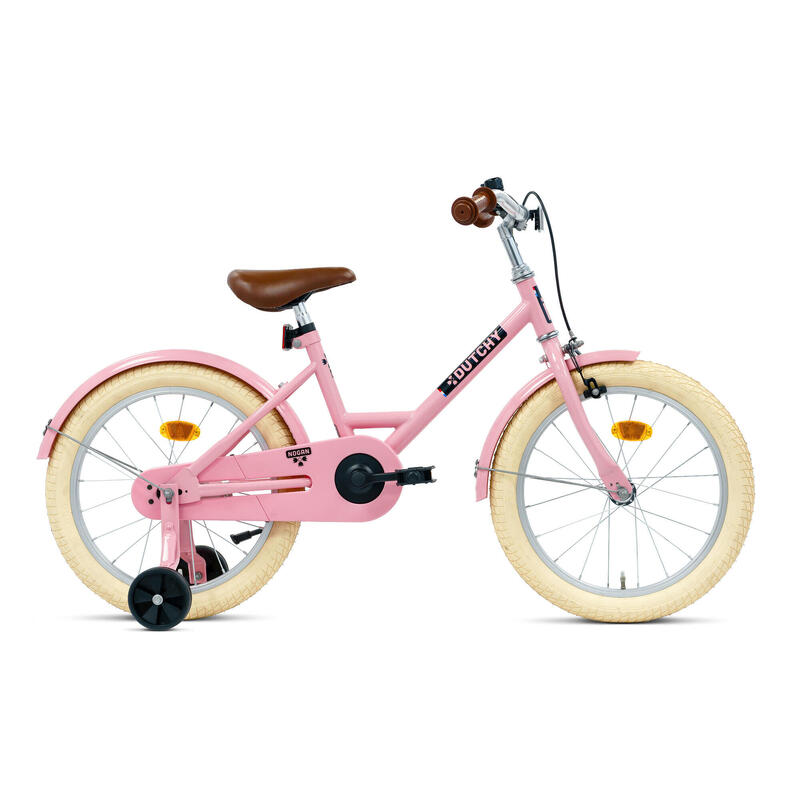 Vélo enfant Nogan Dutchy - 18 pouces - Rose brillant - Avec roulettes