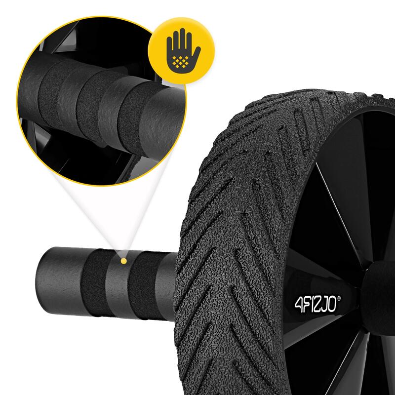 Koło do ćwiczeń mięśni brzucha 4FIZJO AB WHEEL PRO czarno-niebieskie