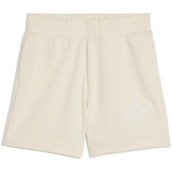 Shorts Ess Script Taille Haute Femme 5 en Blanc XL