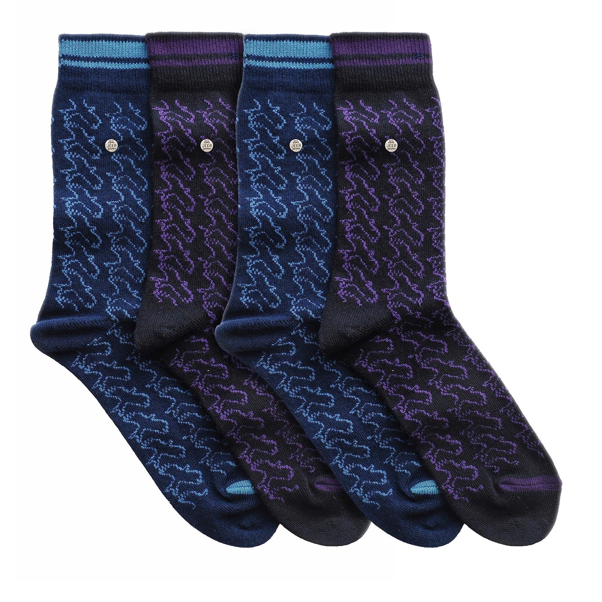 Lot de 4 chaussettes habillées en coton pour hommes | Chaussettes carrées 3/4