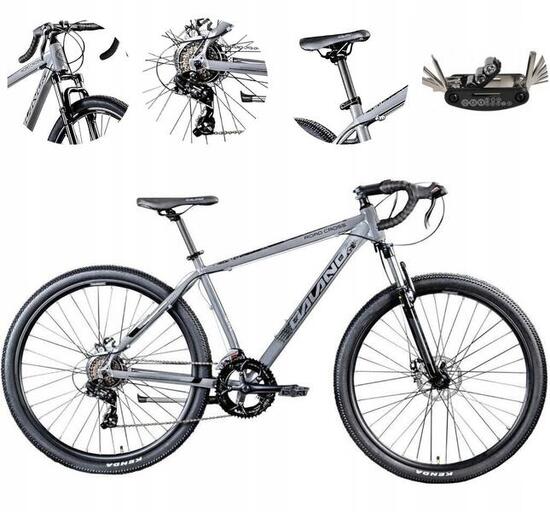 Rower szosowy gravel Galano rama 19,5 cala koło 28 szary