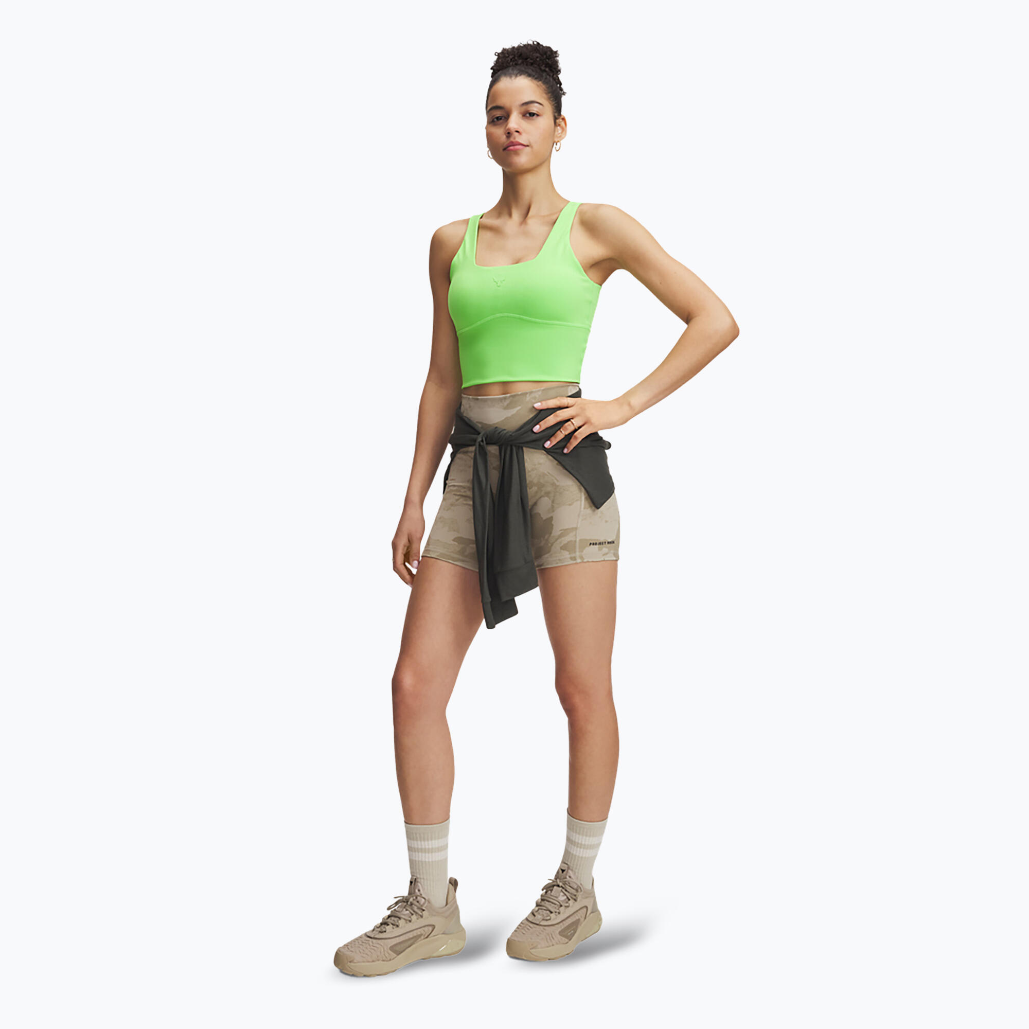 Short d'entraînement Under Armour Project Rock Middy pour femme 2/4