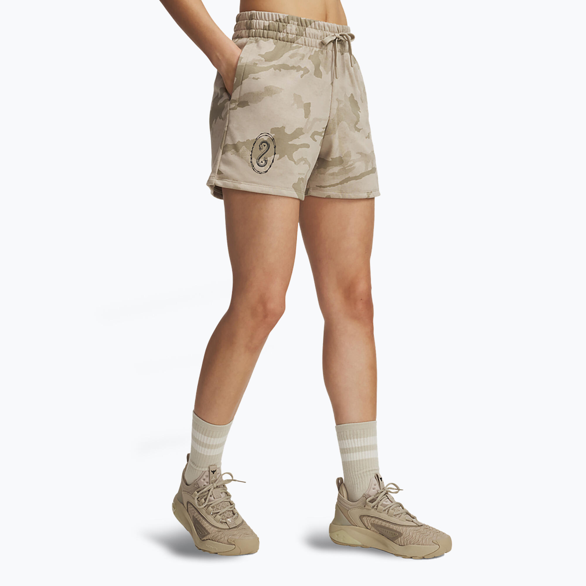 Under Armour - Short Under Armour Project Rock Terry Pour Femme - Short - Beige - S - Decathlon