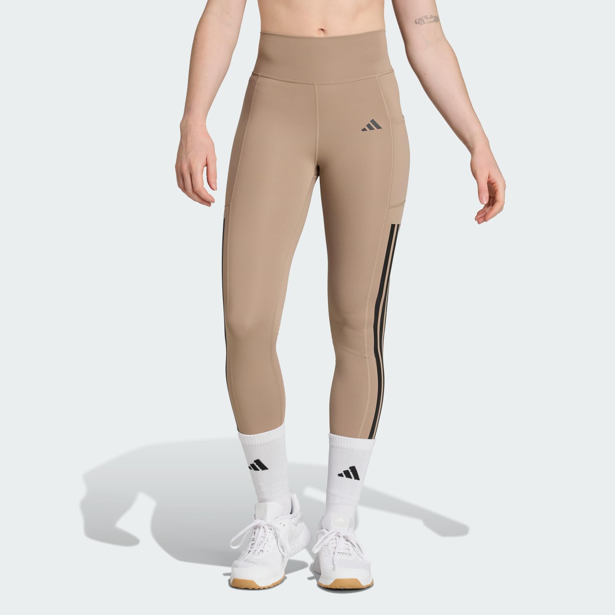 Adidas - Leggings Longs À 3 bandes Optimé - Collant - Marron - 36 Xs - Decathlon