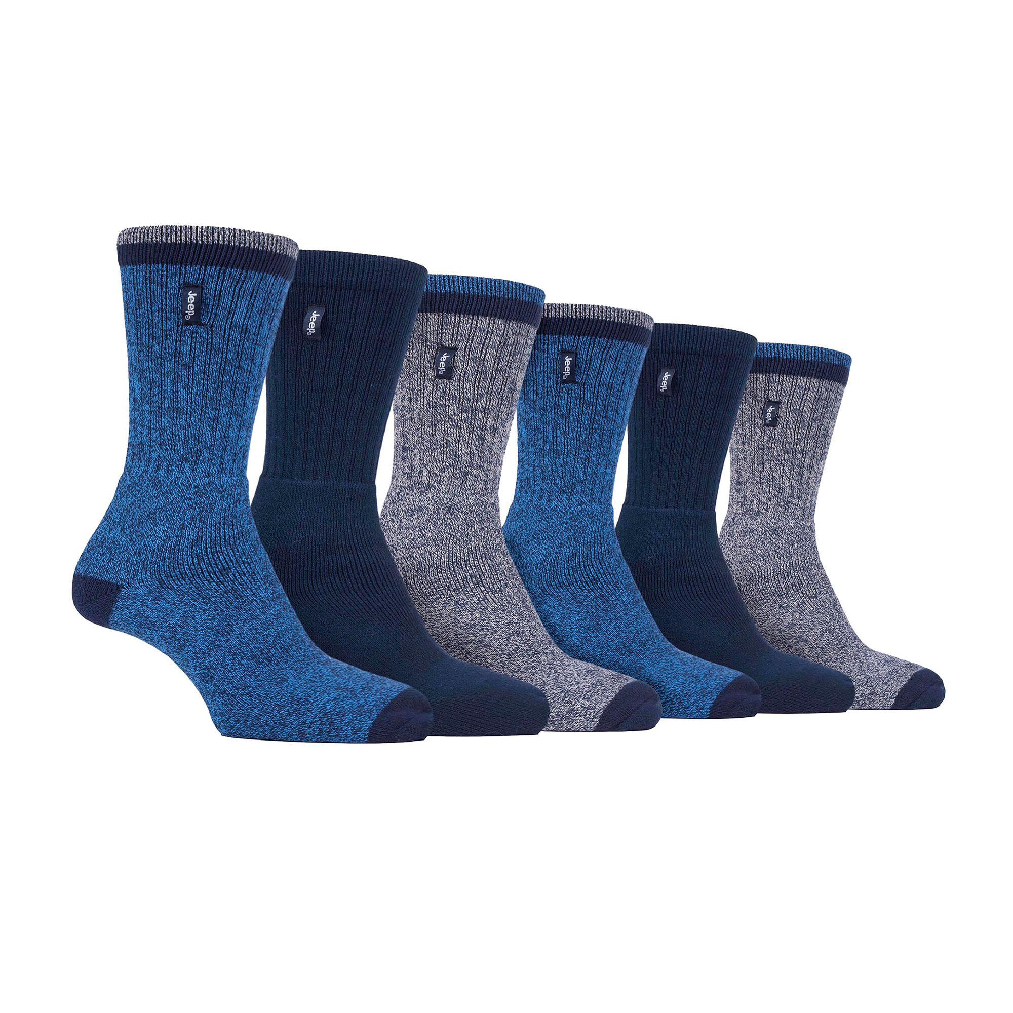 JEEP Mens 6 Pack Walking Boot Socks | Luxury Terrain Leisure Socks