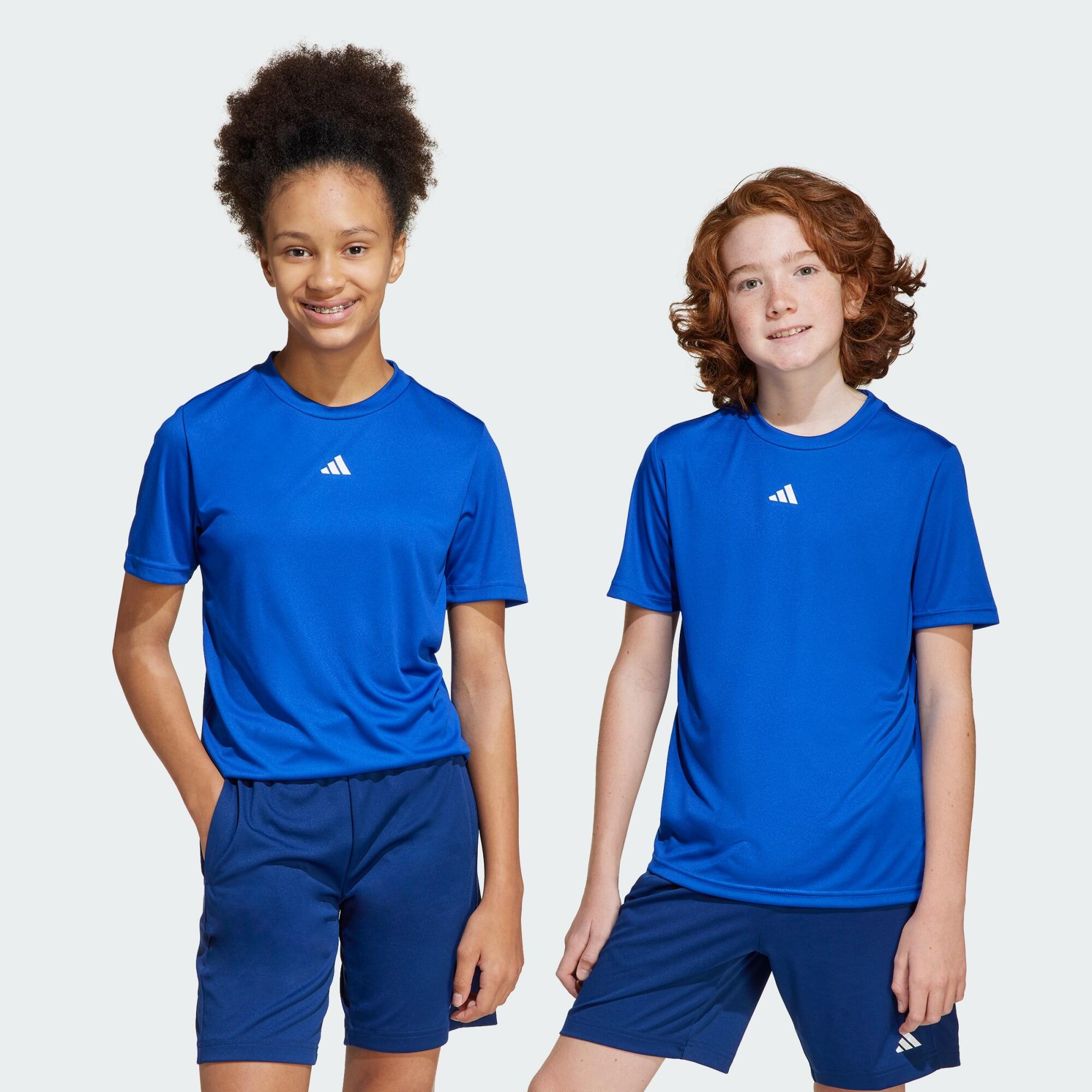 Adidas - T-shirt Coupe Standard À Logo Train Essentials Enfants - T-shirt Manches Courtes - Blanc|bleu - 13-14 Ans - Decathlon