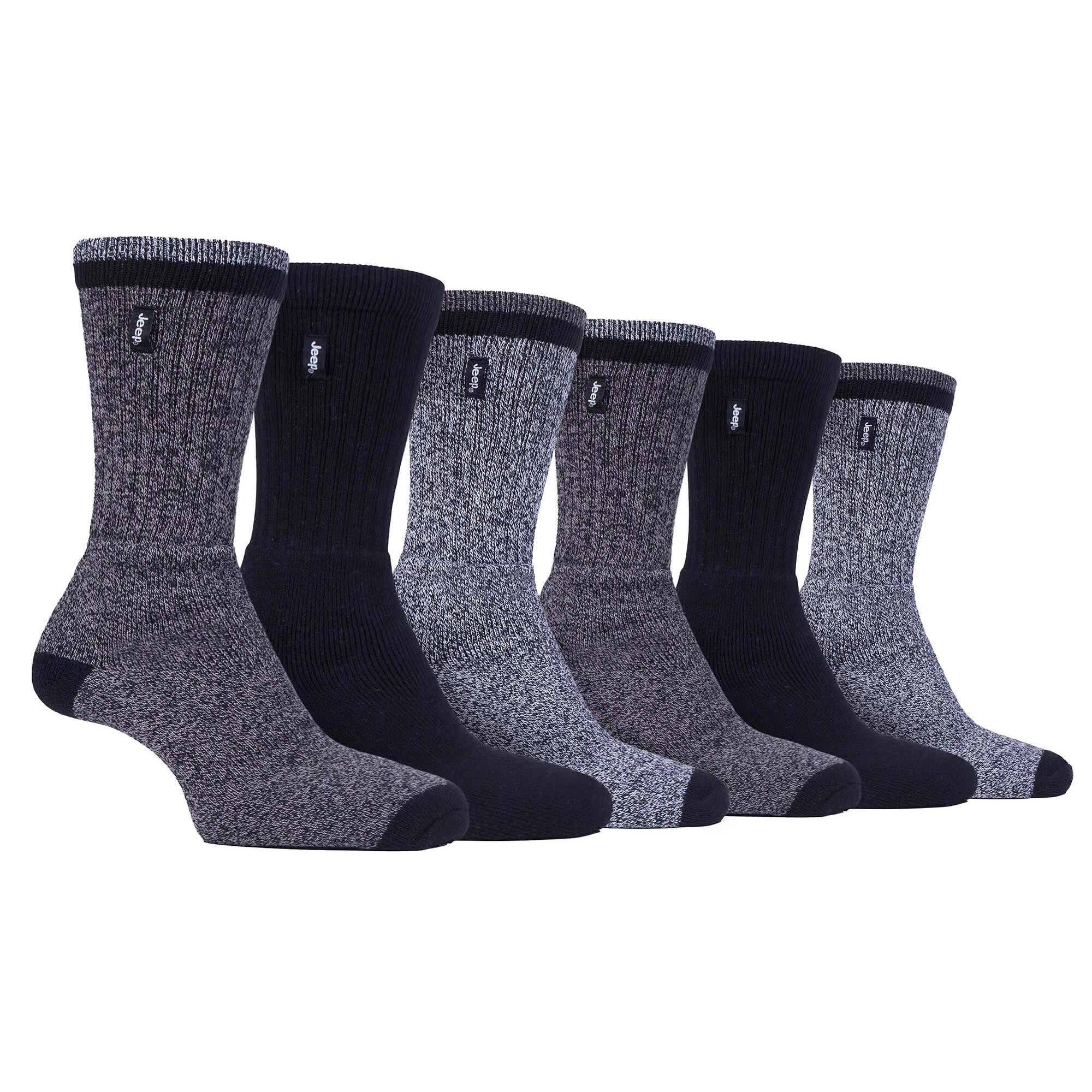 JEEP Mens 6 Pack Walking Boot Socks | Luxury Terrain Leisure Socks