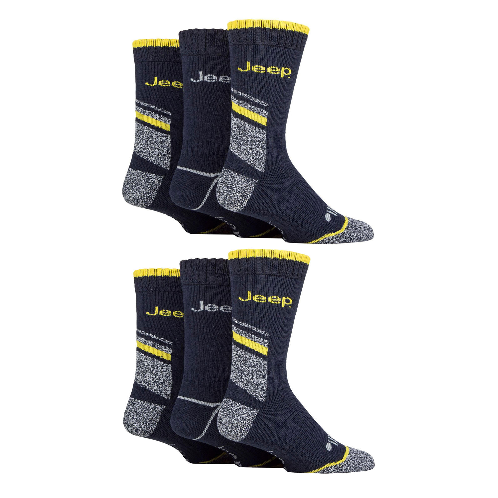 Mens 6 Pack Heavy Duty Work Socks with Reinforced Heel and Toe 3/4