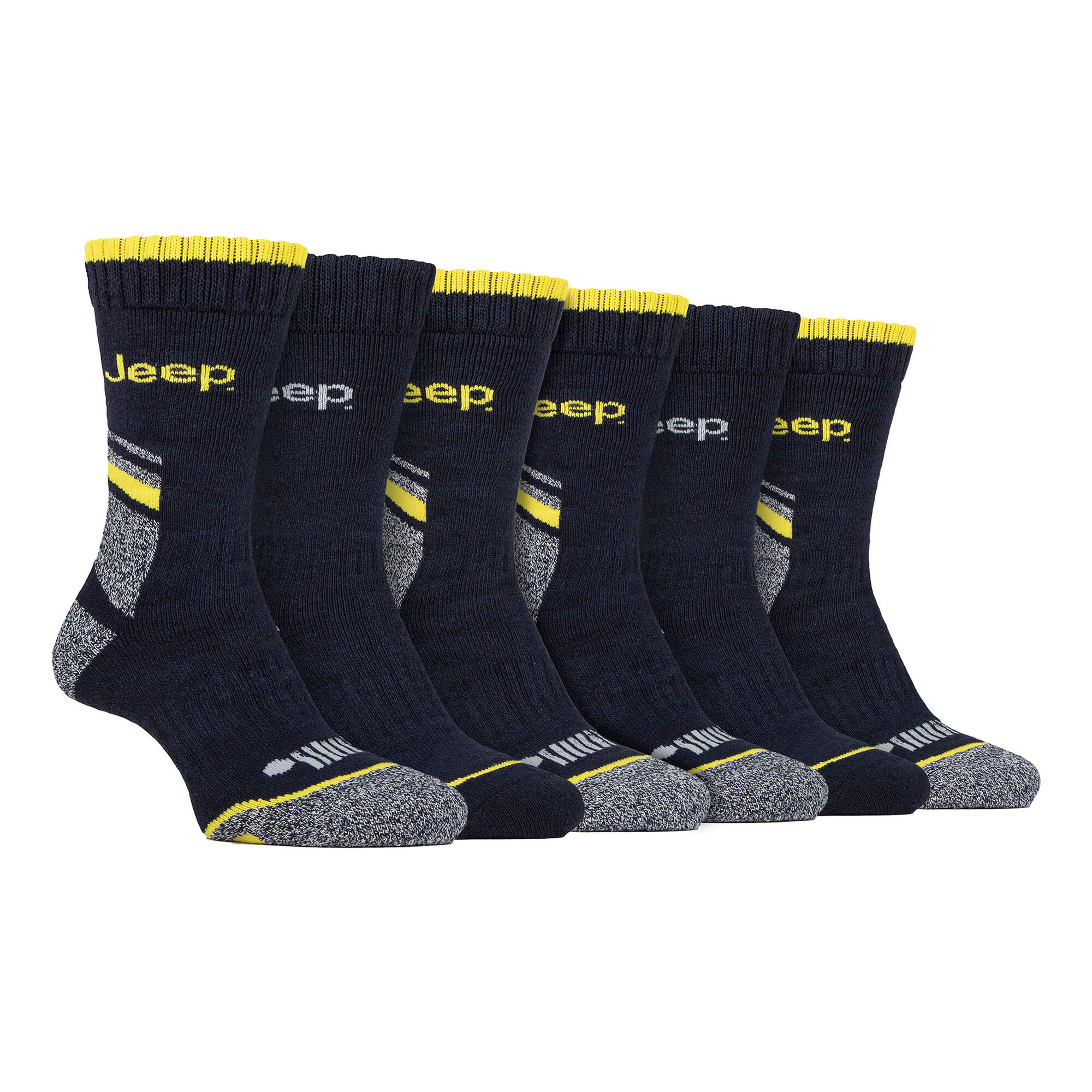 Mens 6 Pack Heavy Duty Work Socks with Reinforced Heel and Toe 1/4