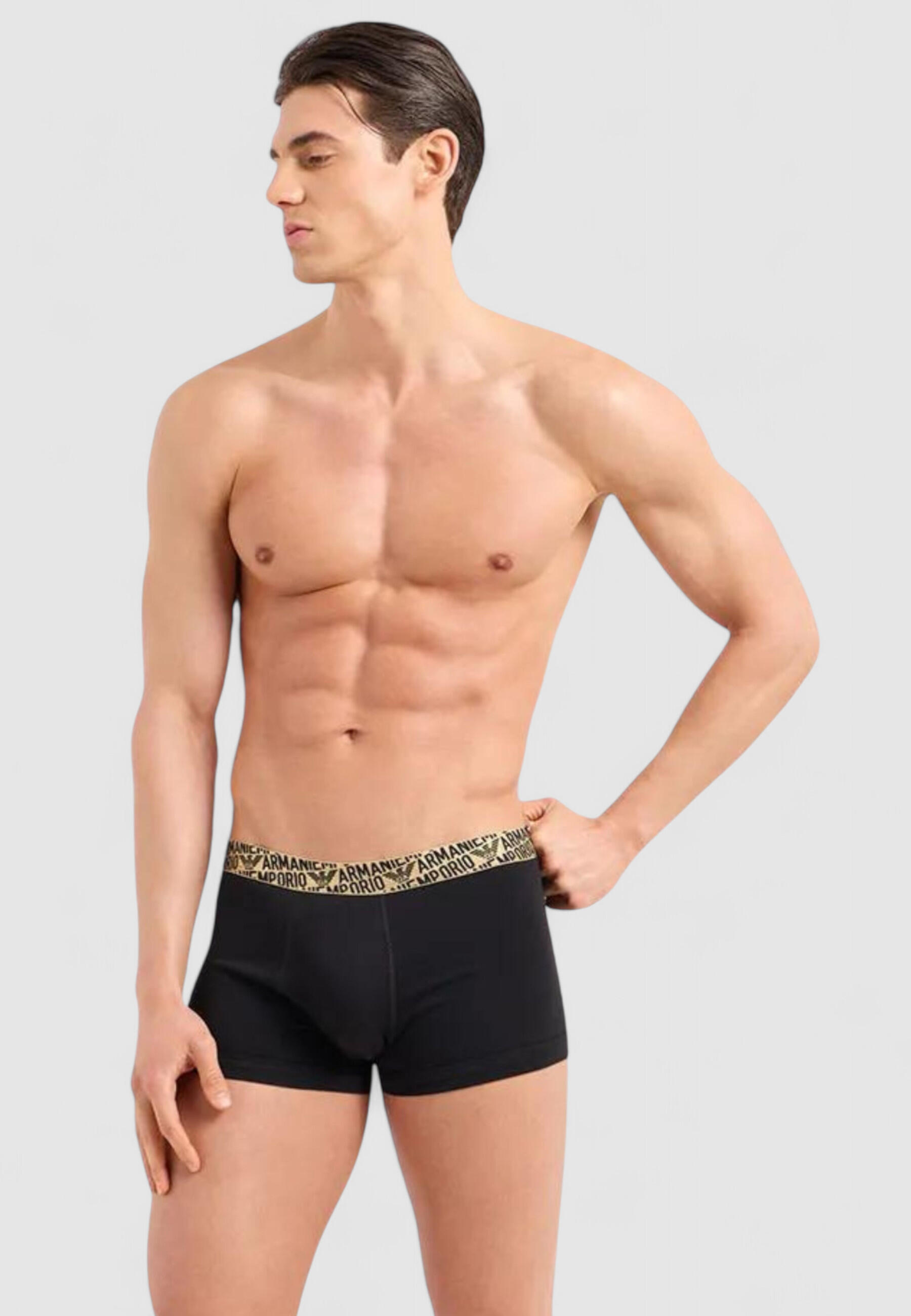 Intimo Uomo T39 BIPACK TRUNK UNDERWEAR SET Black gold EMPORIO