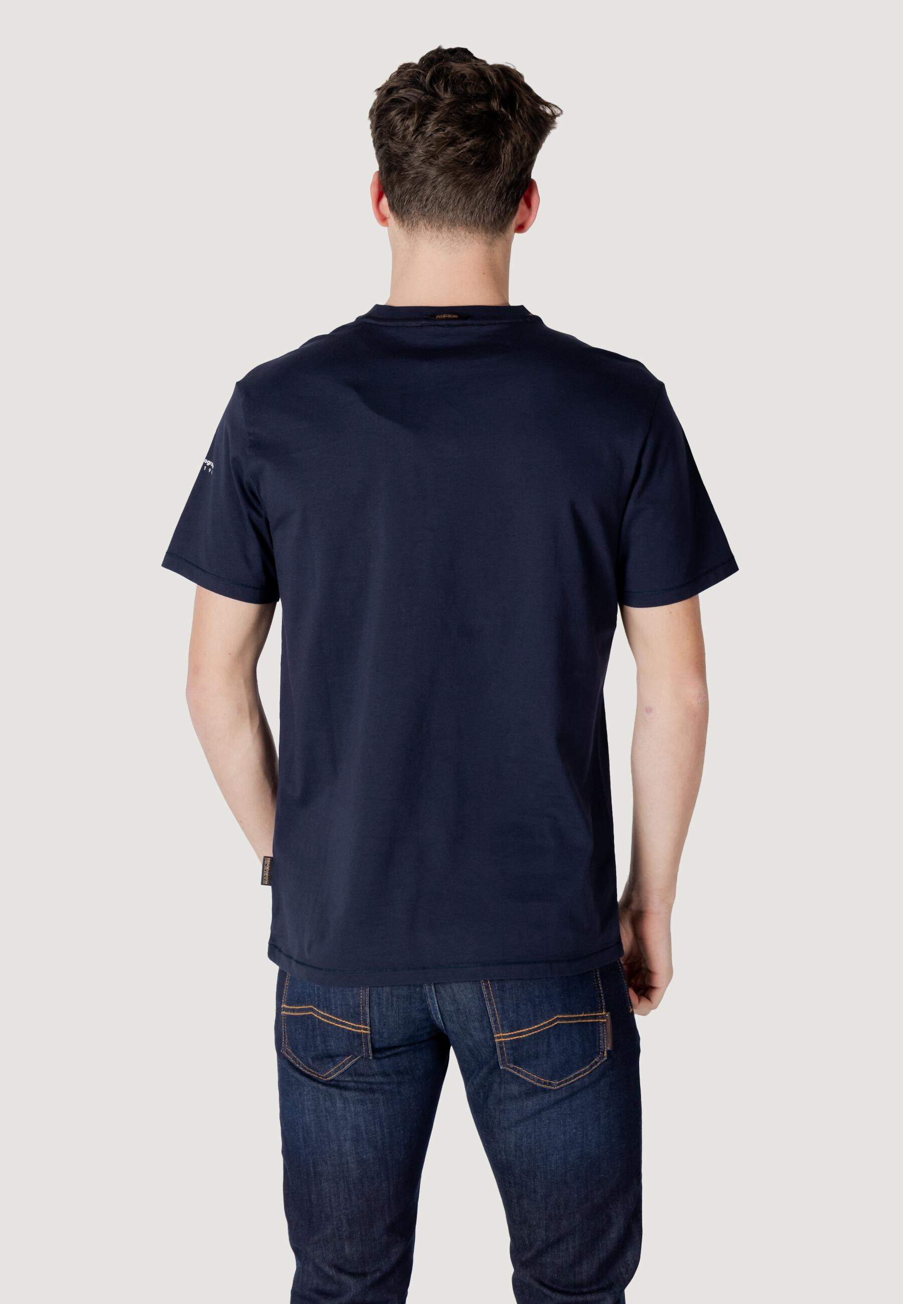 t-shirt crop top S-BADGE SS HOMME bleu 2/5