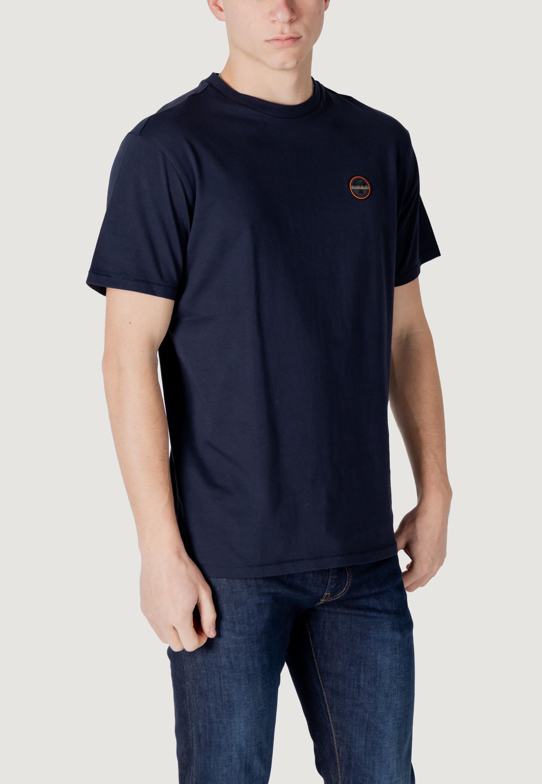 t-shirt crop top S-BADGE SS HOMME bleu 3/5