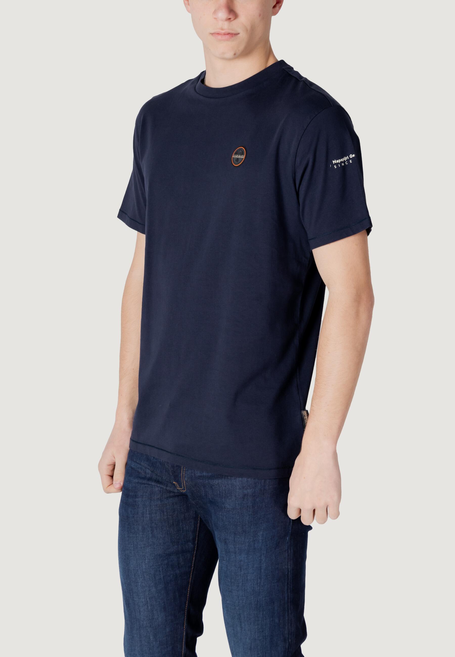 t-shirt crop top S-BADGE SS HOMME bleu 4/5