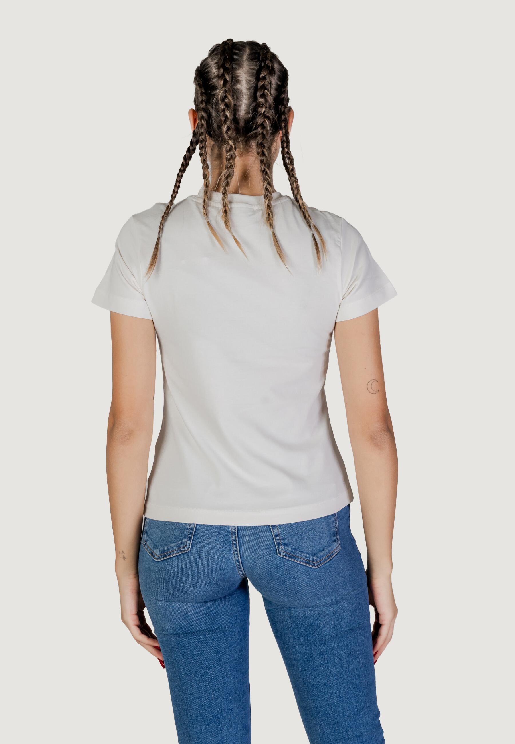 t-shirt crop top JULIA RHINESTONE SS FEMME BLANC 4/5