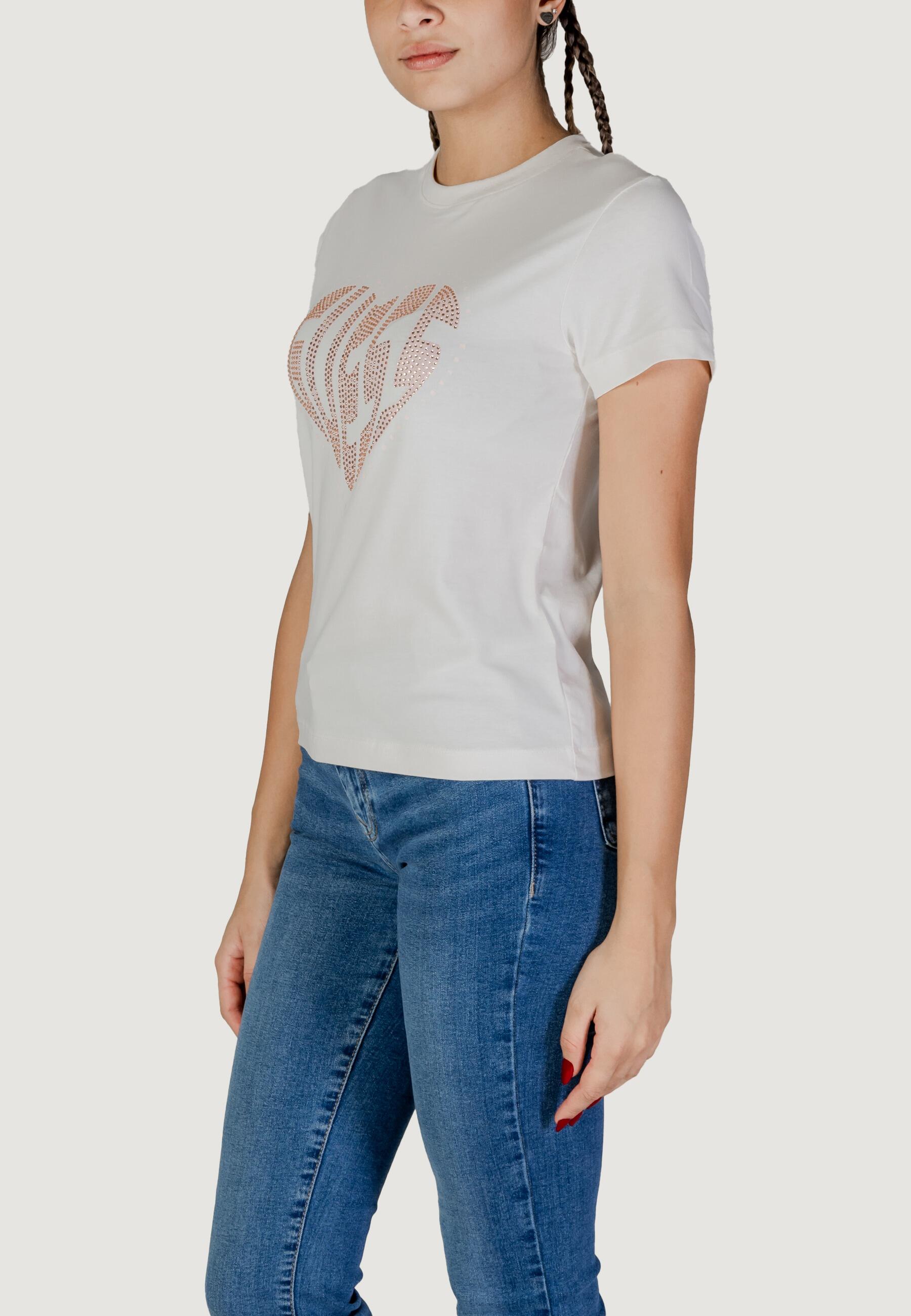 t-shirt crop top JULIA RHINESTONE SS FEMME BLANC 2/5