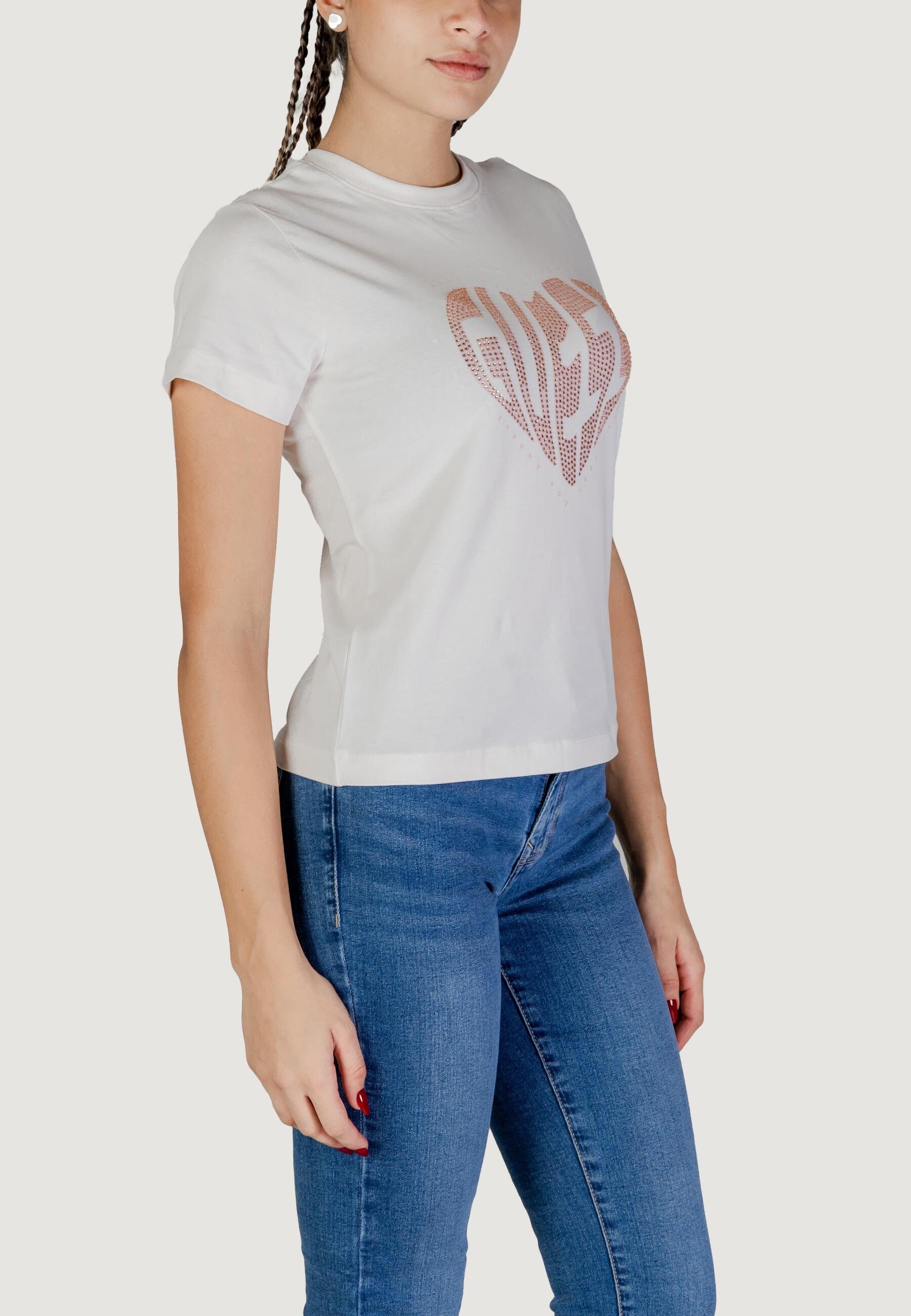 t-shirt crop top JULIA RHINESTONE SS FEMME BLANC 3/5