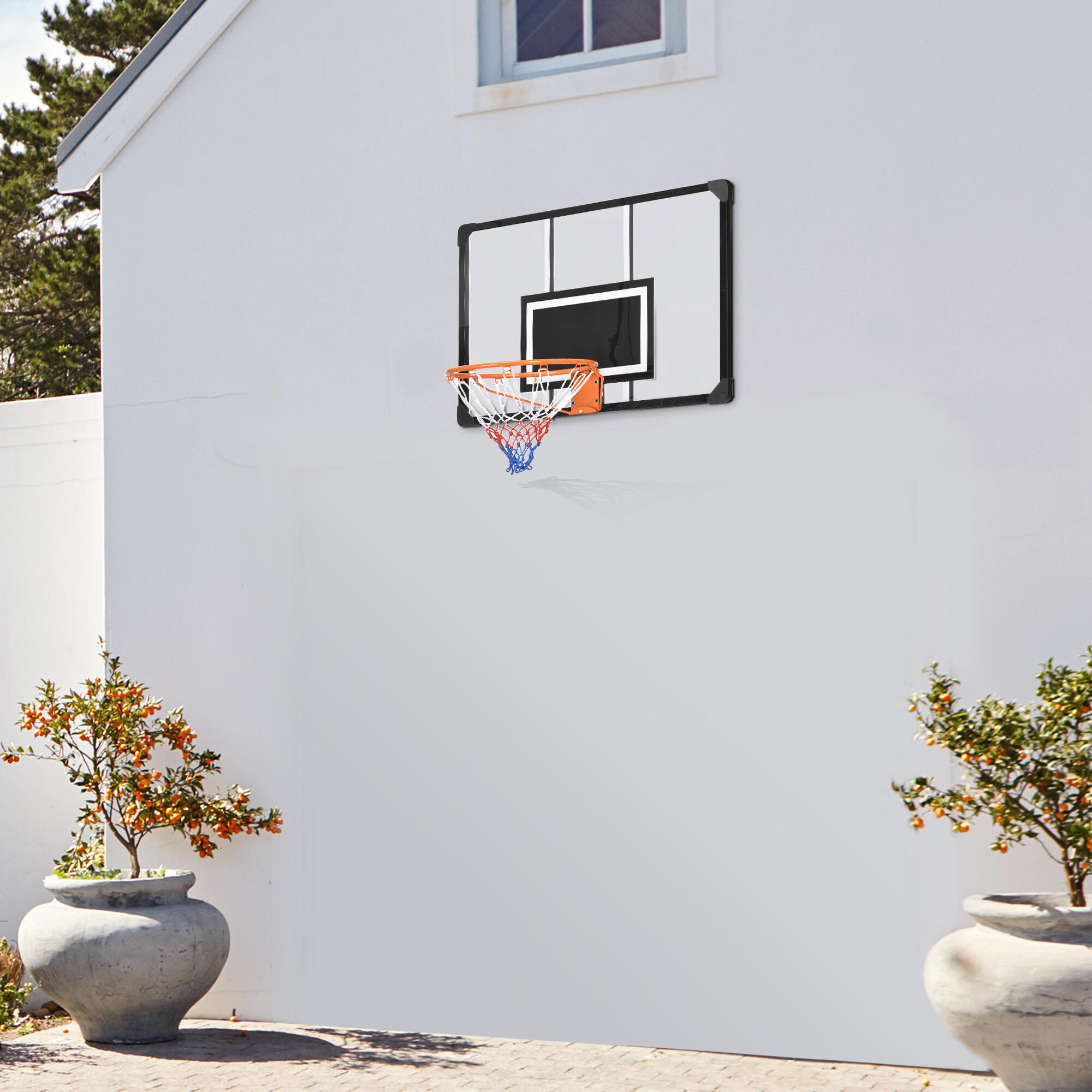 Tabela de basquetebol 113x61x73 cm preto, laranja e transparente SPORTNOW 2/7