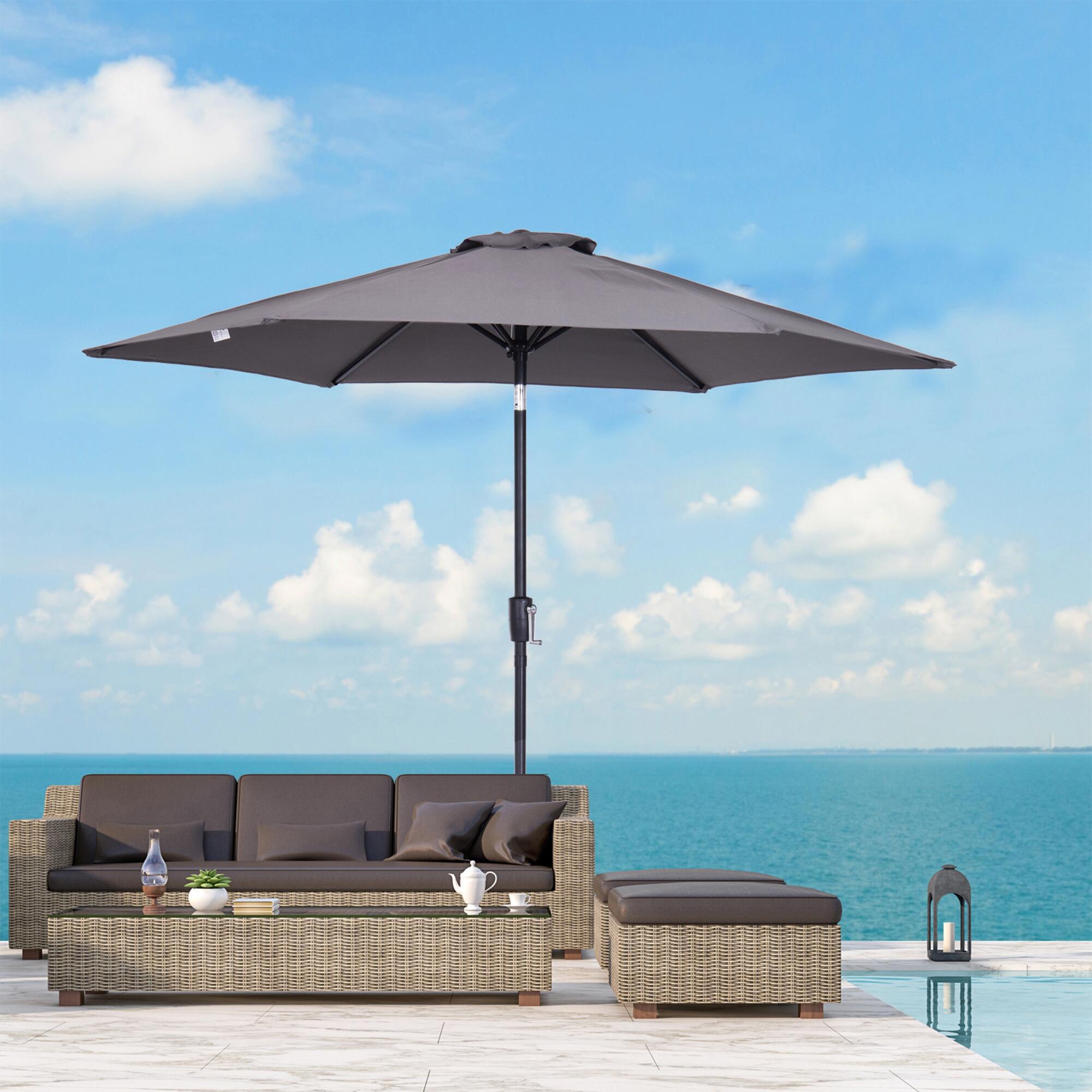 Sombrilla de camping Outsunny 260x260x235 cm Gris 2/7