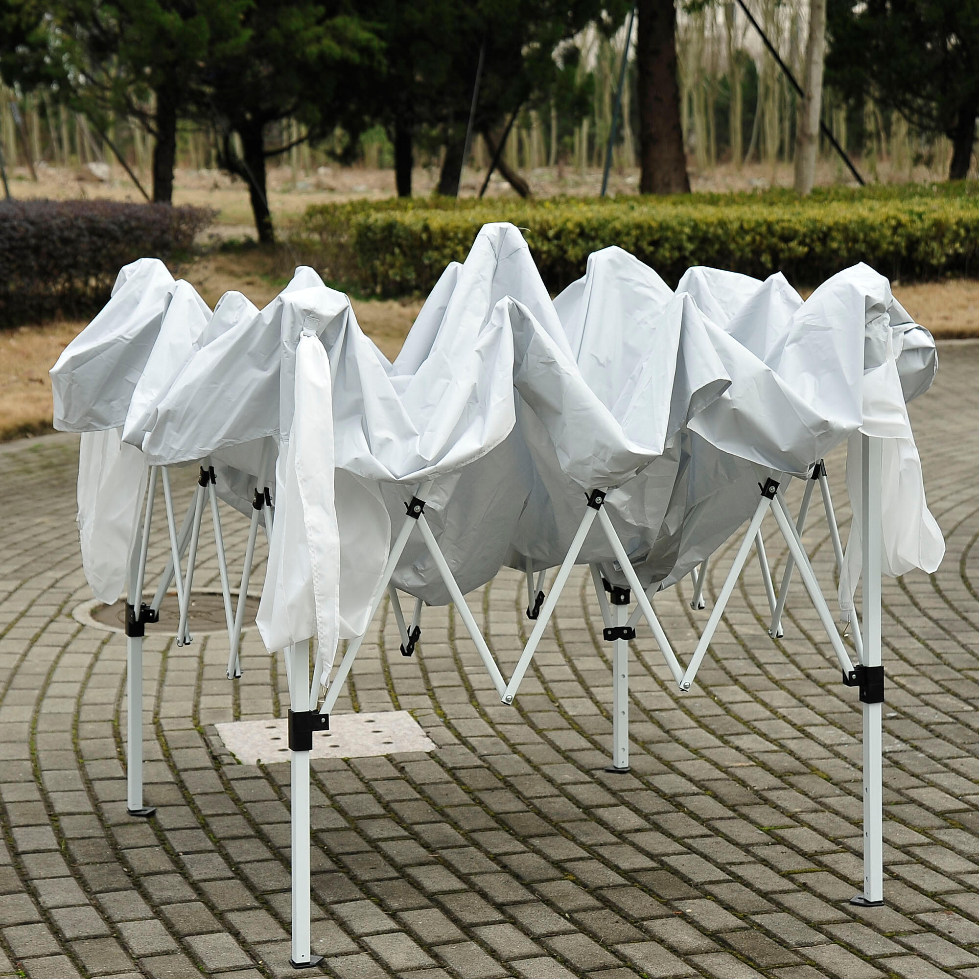 Carpa Plegable Outsunny 240x240x250 cm Blanco 4/7
