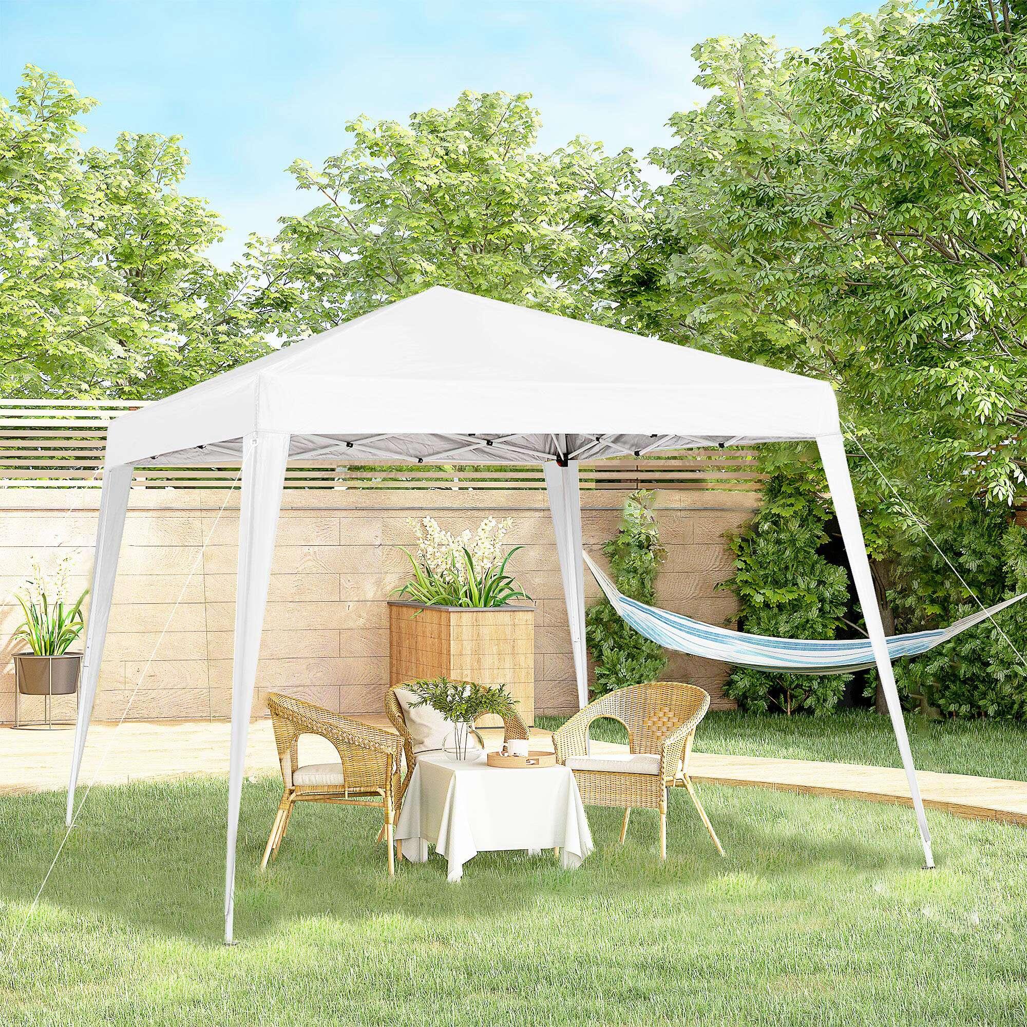 Carpa Plegable Outsunny 240x240x250 cm Blanco 2/7