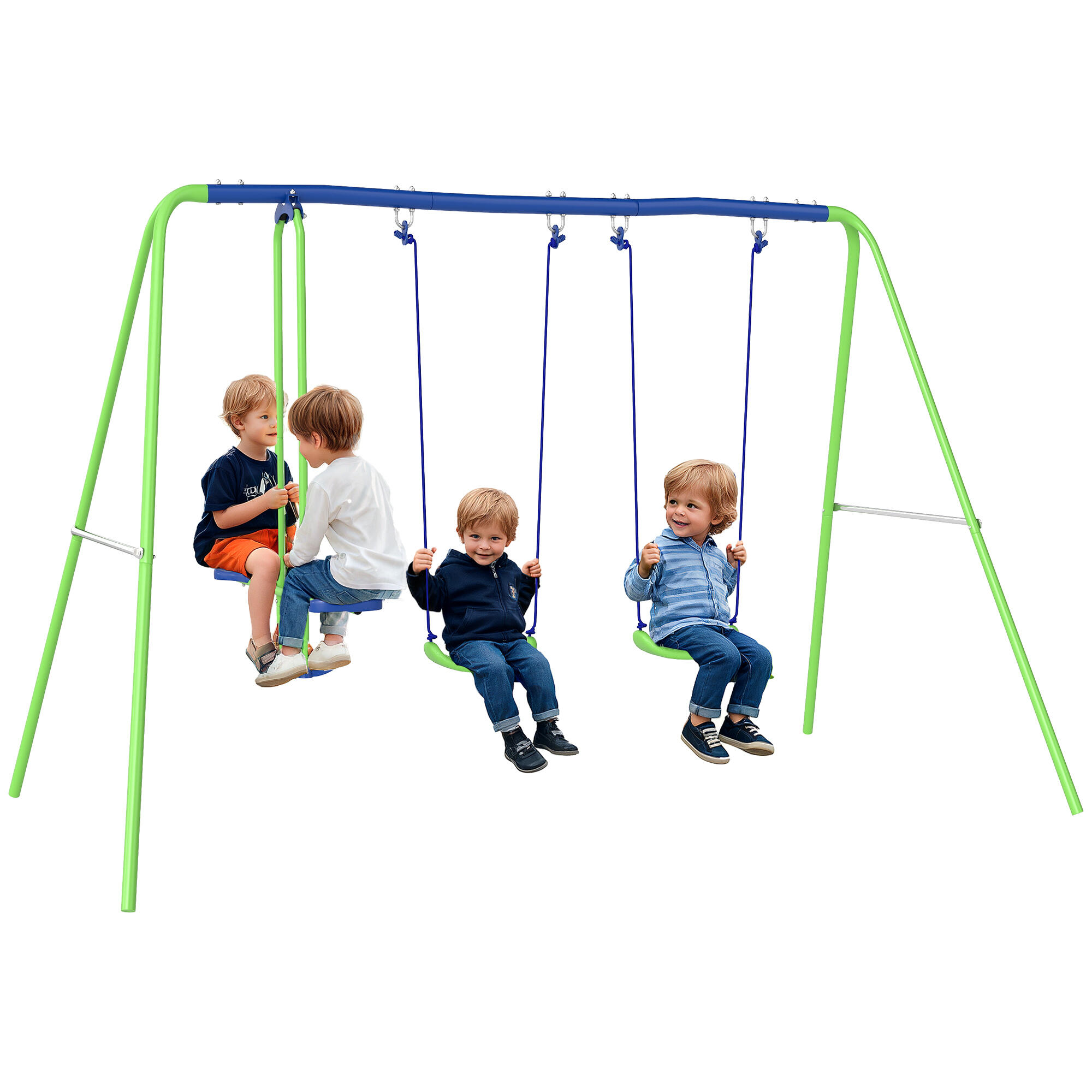 Conjunto de baloiço para crianças 280x140x178 cm verde outsunny