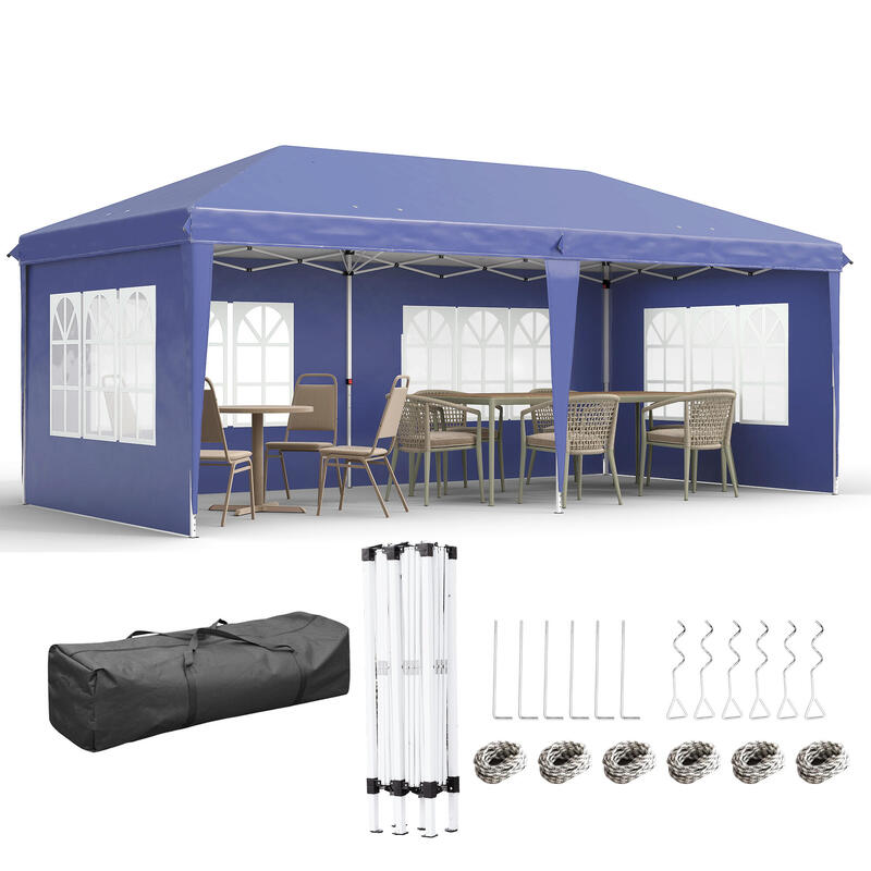 Carpa Evento Deportivo Outsunny 585x295x270 cm Azul