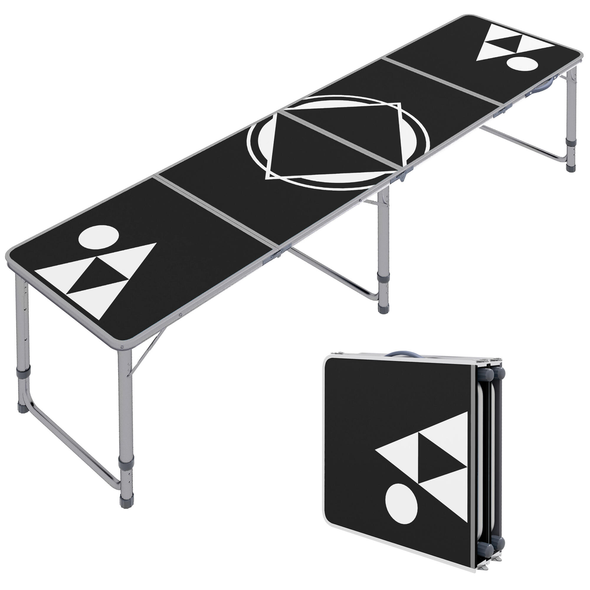 Mesa de campismo dobrável preto outsunny