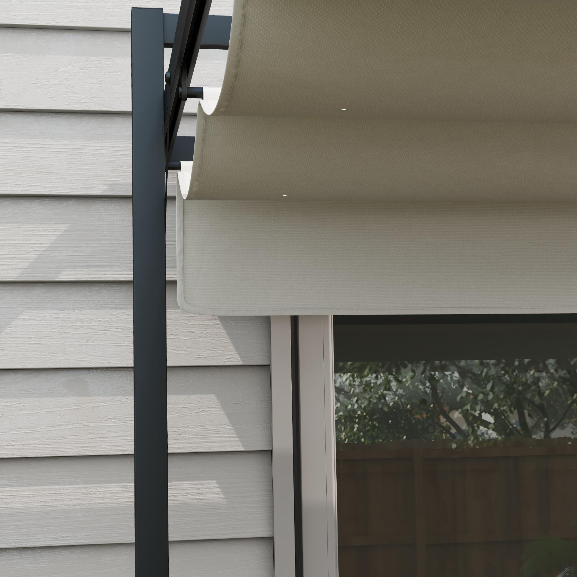 Pérgola Outsunny 297x397x235 cm Blanco 5/7