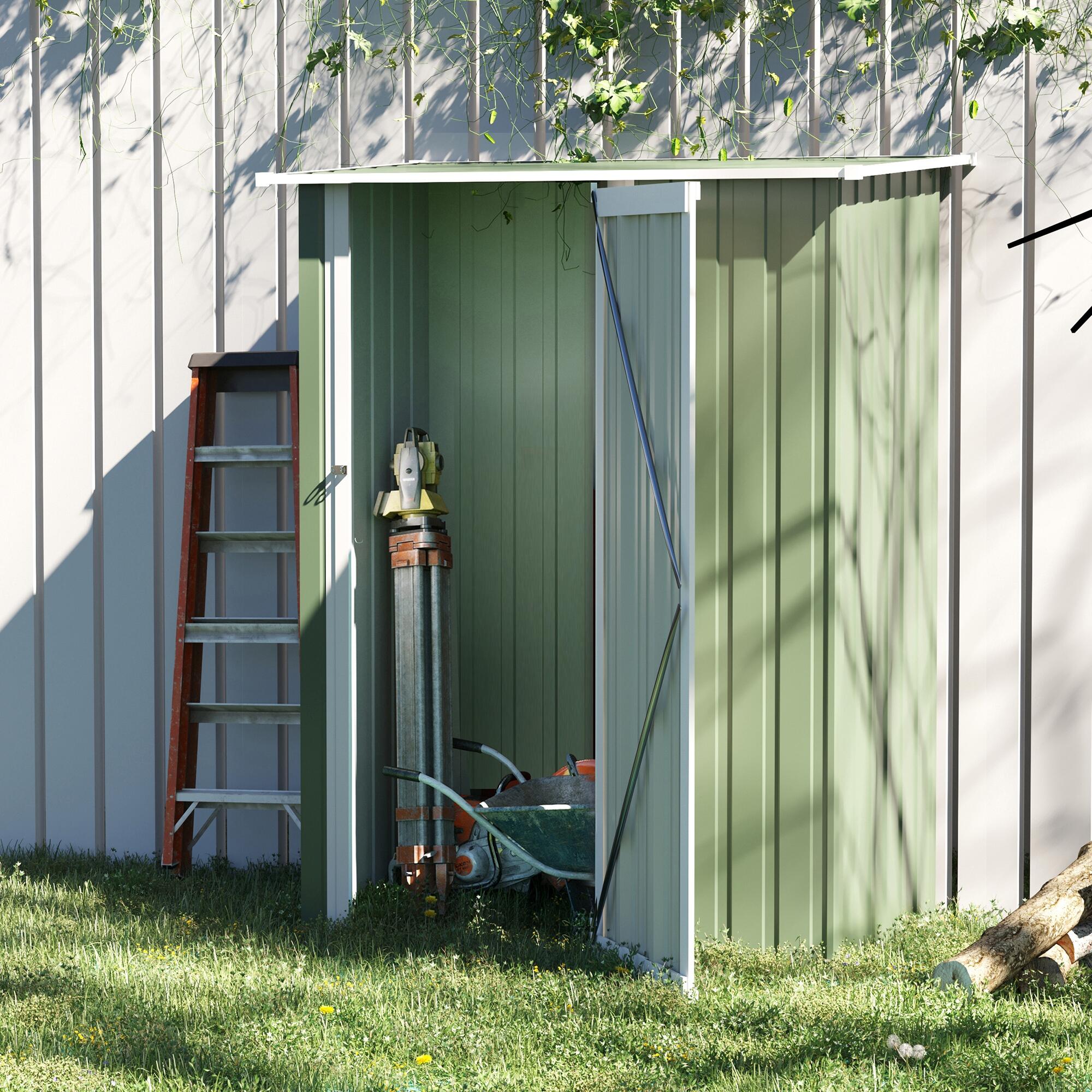 Caseta almacenamiento bicicletas Outsunny 142x84x189 cm Verde 2/7