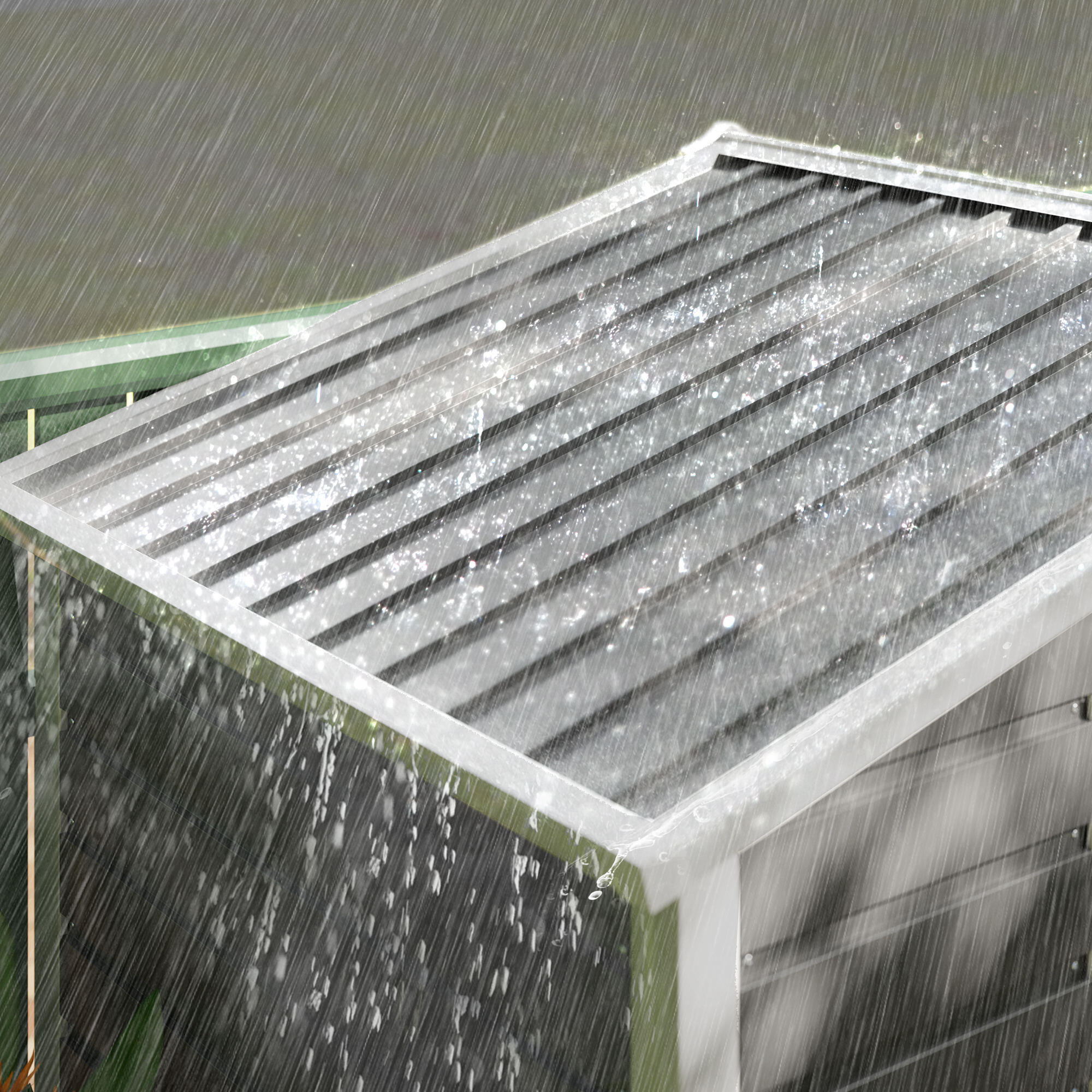 Abrigo de jardim 213x120x166/194 cm cinzento Outsunny 4/7
