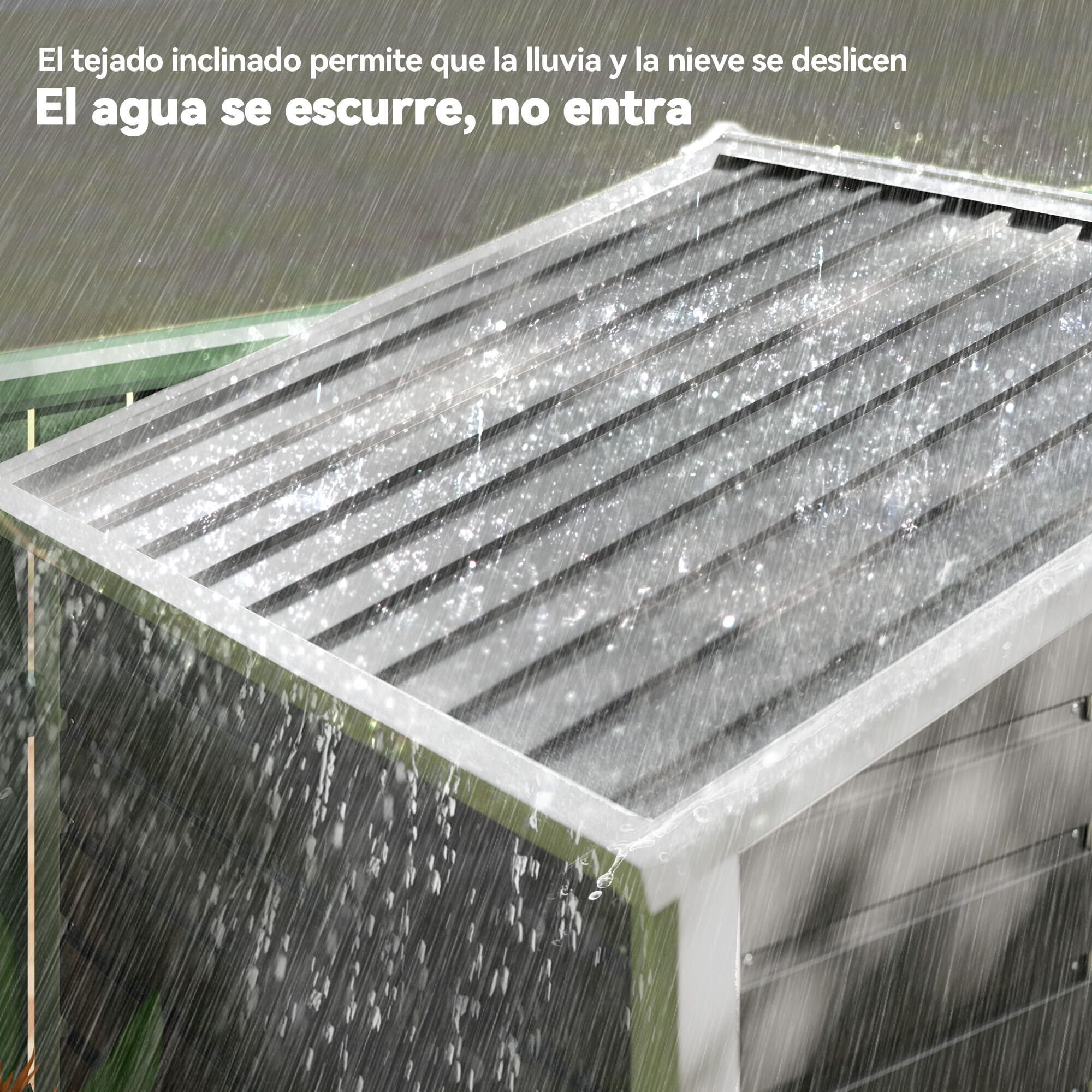 Abrigo de jardim 213x120x166/194 cm cinzento Outsunny 6/7