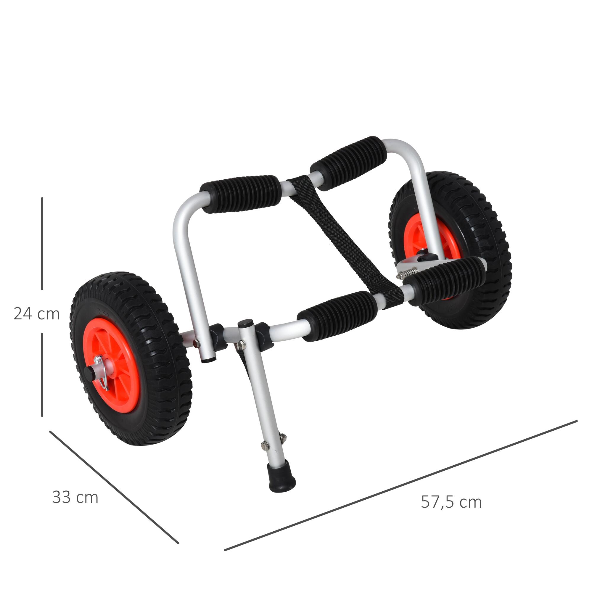 Carrinho de Transporte para Caiaque 57,5x33x24 cm Prata HOMCOM 3/7