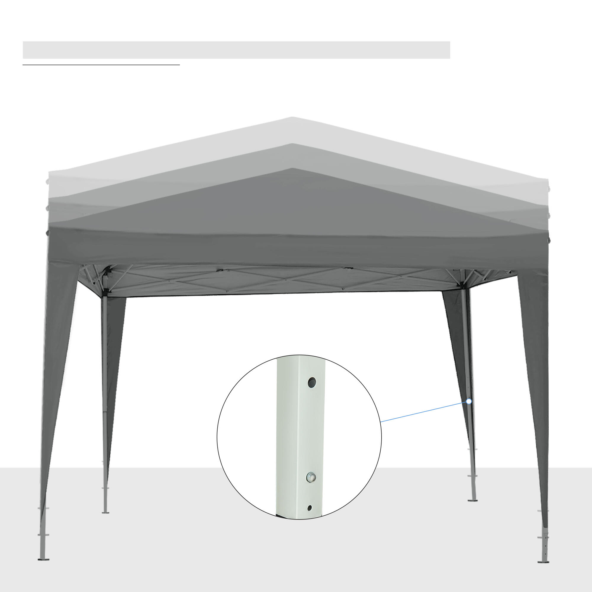 Tenda para exterior 295x295x195-258 cm cinzento Outsunny 5/7