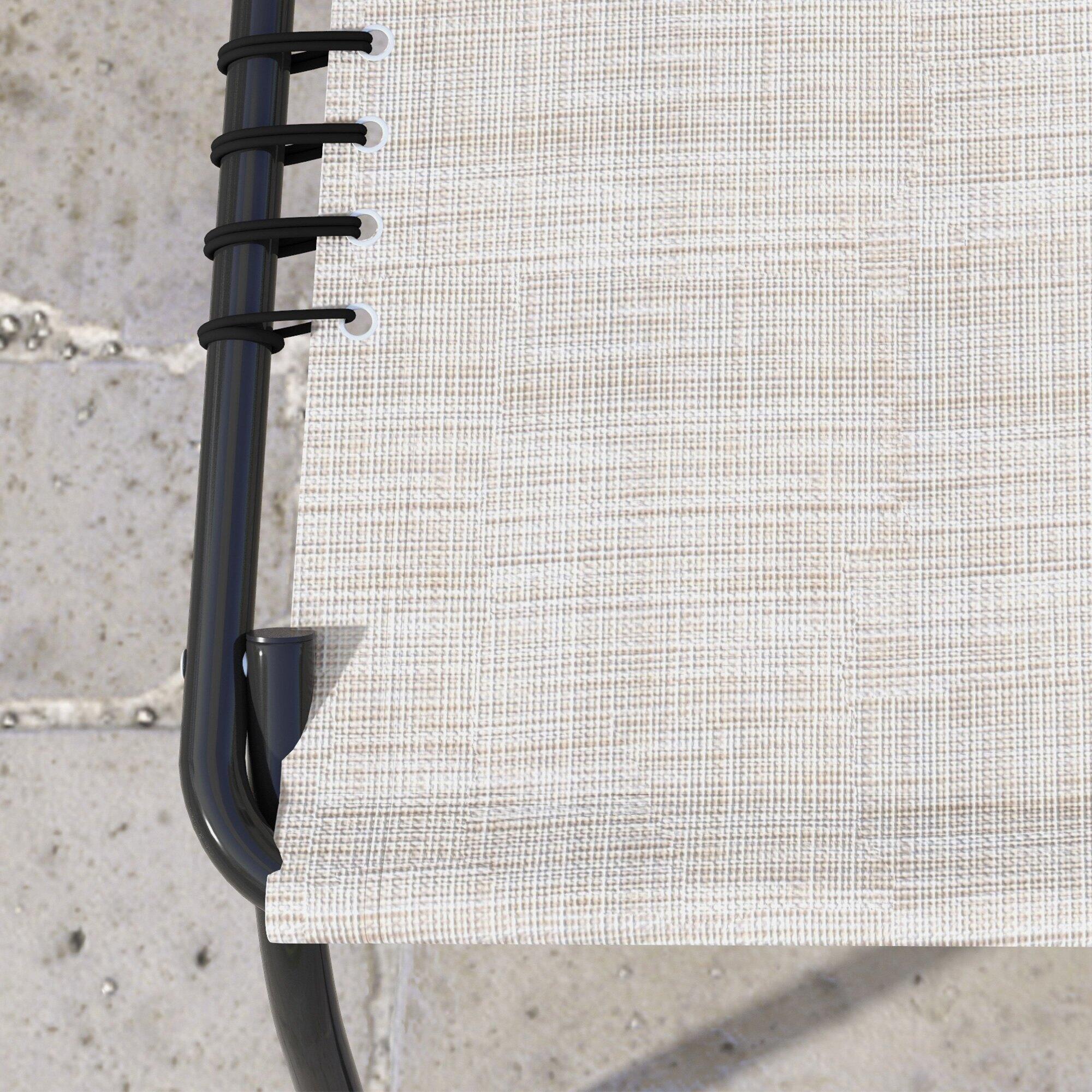 Tumbonas Plegables Outsunny 197x58x30 cm Crema 5/7