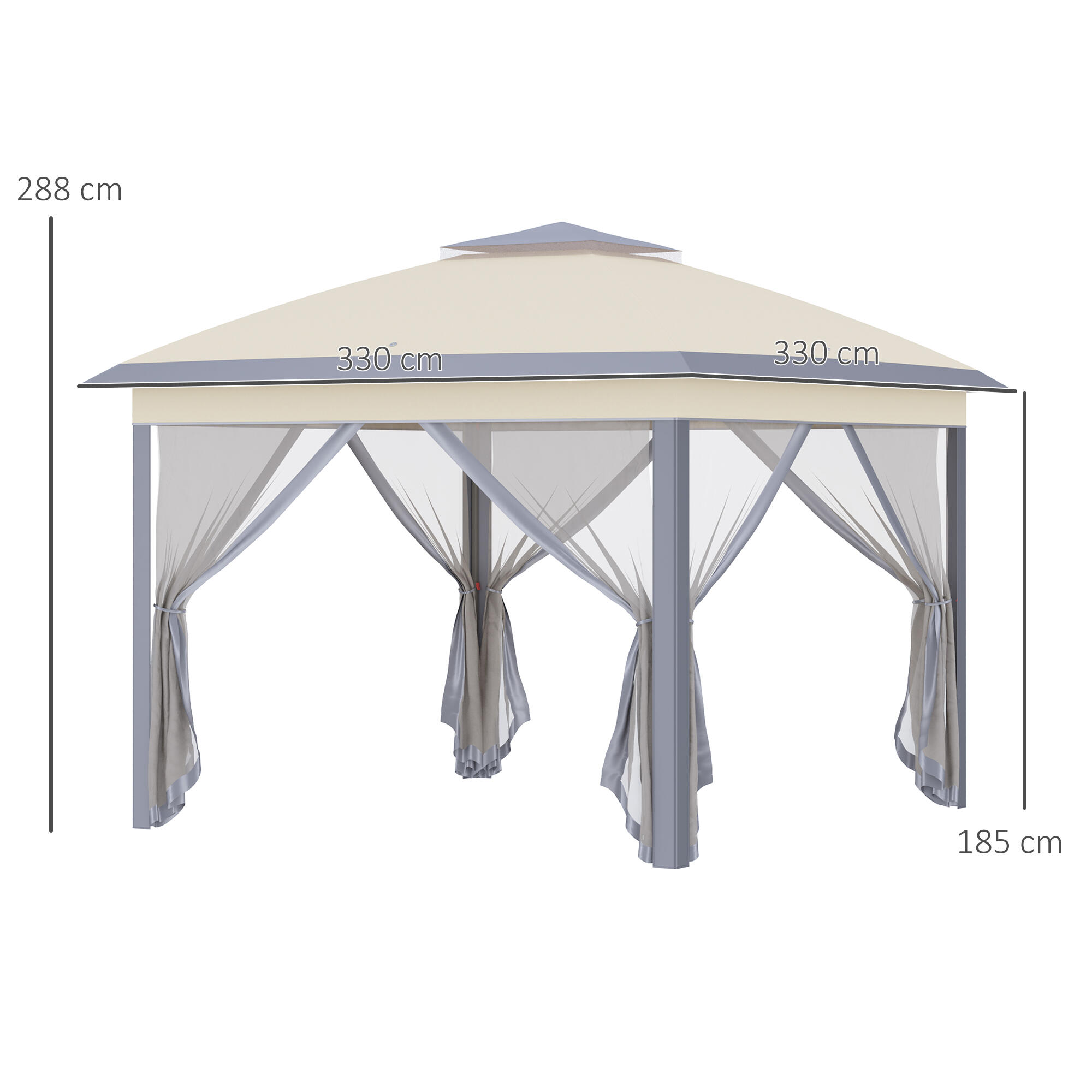 Carpa Evento Deportivo 330x330x288 cm Beige 3/7