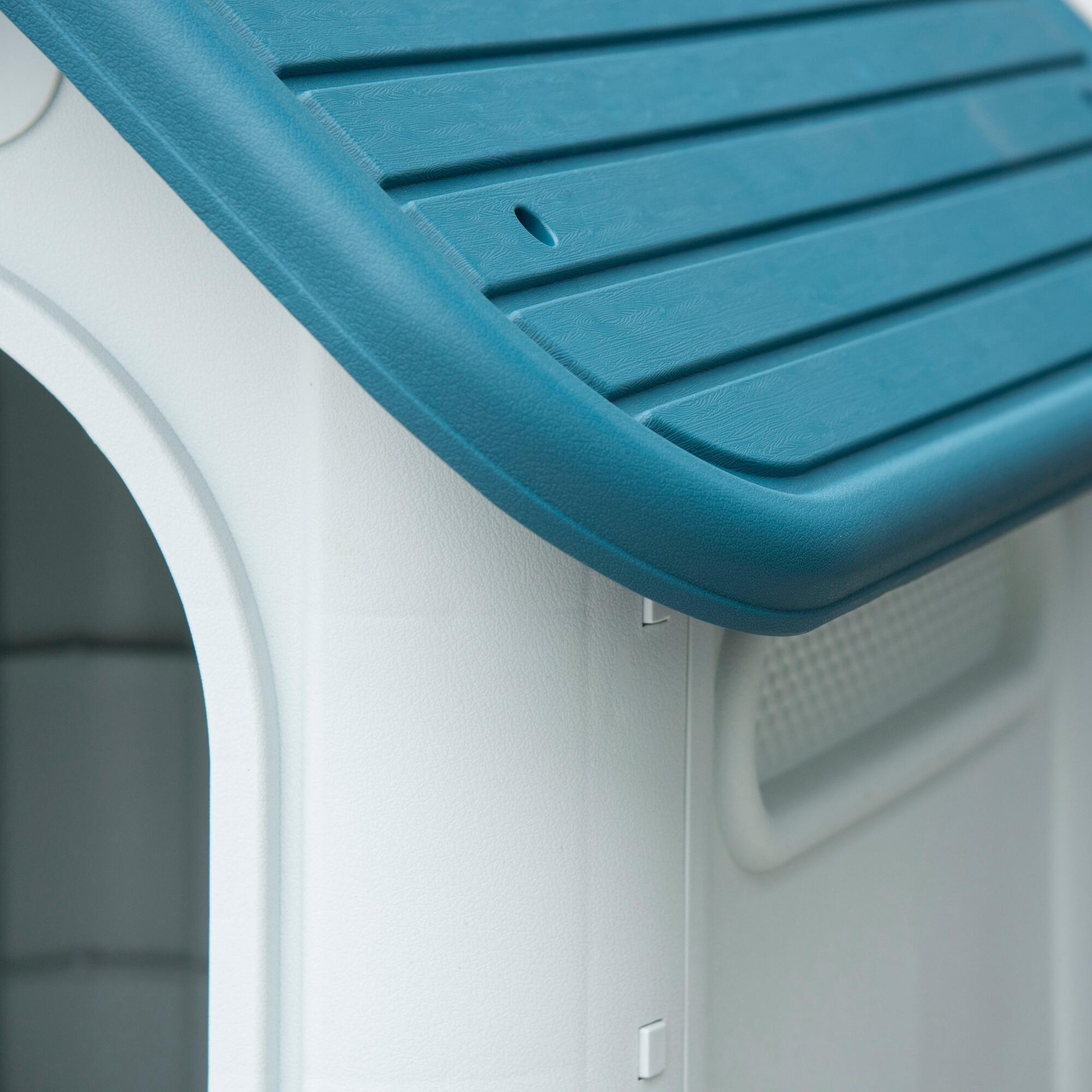 Caseta para Perros PawHut 59x75x66 cm Azul y Gris 4/7