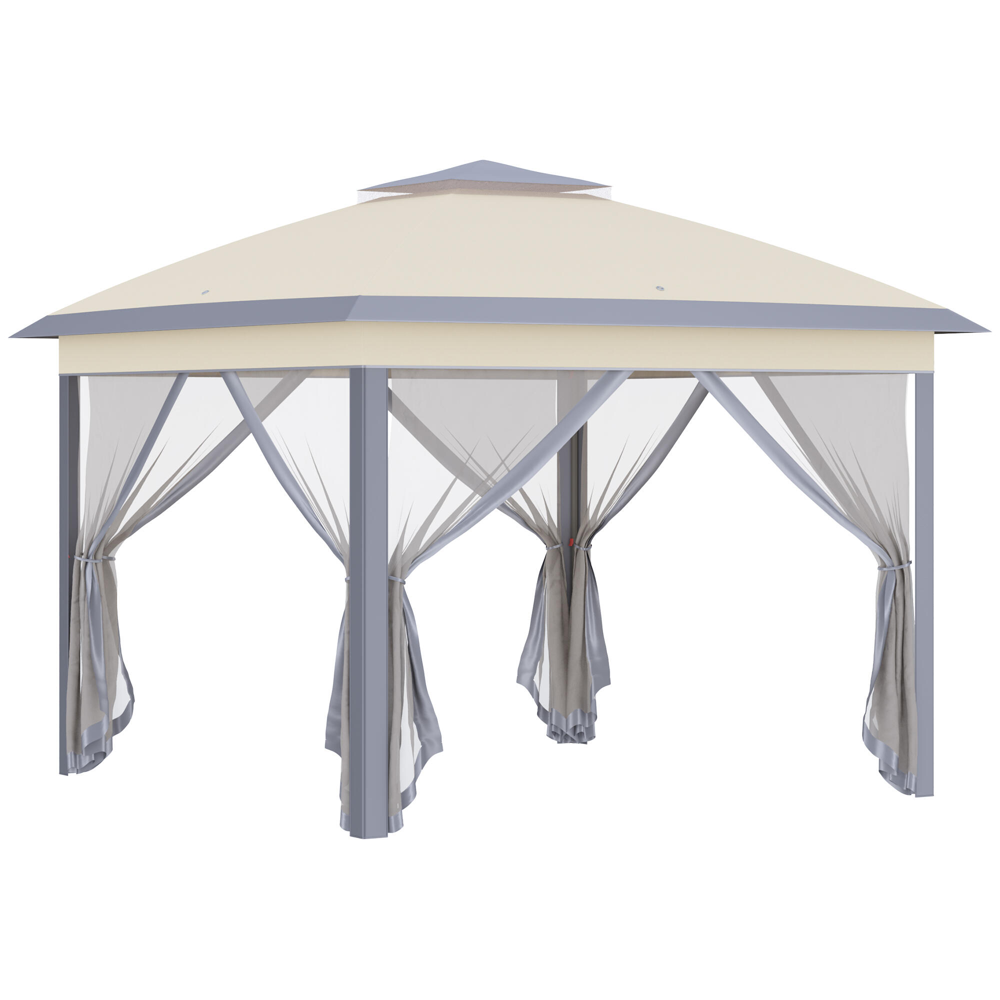 Pérgola exterior 330x330x288 cm beige outsunny
