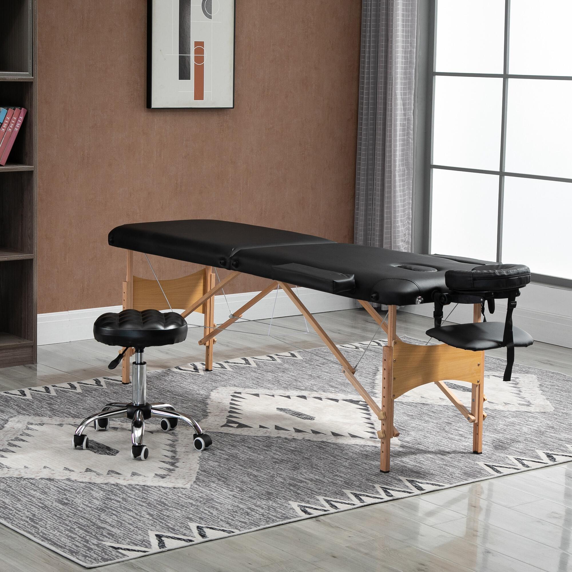 Camilla de Masaje Plegable HOMCOM 185x60x88 cm Negro 2/7