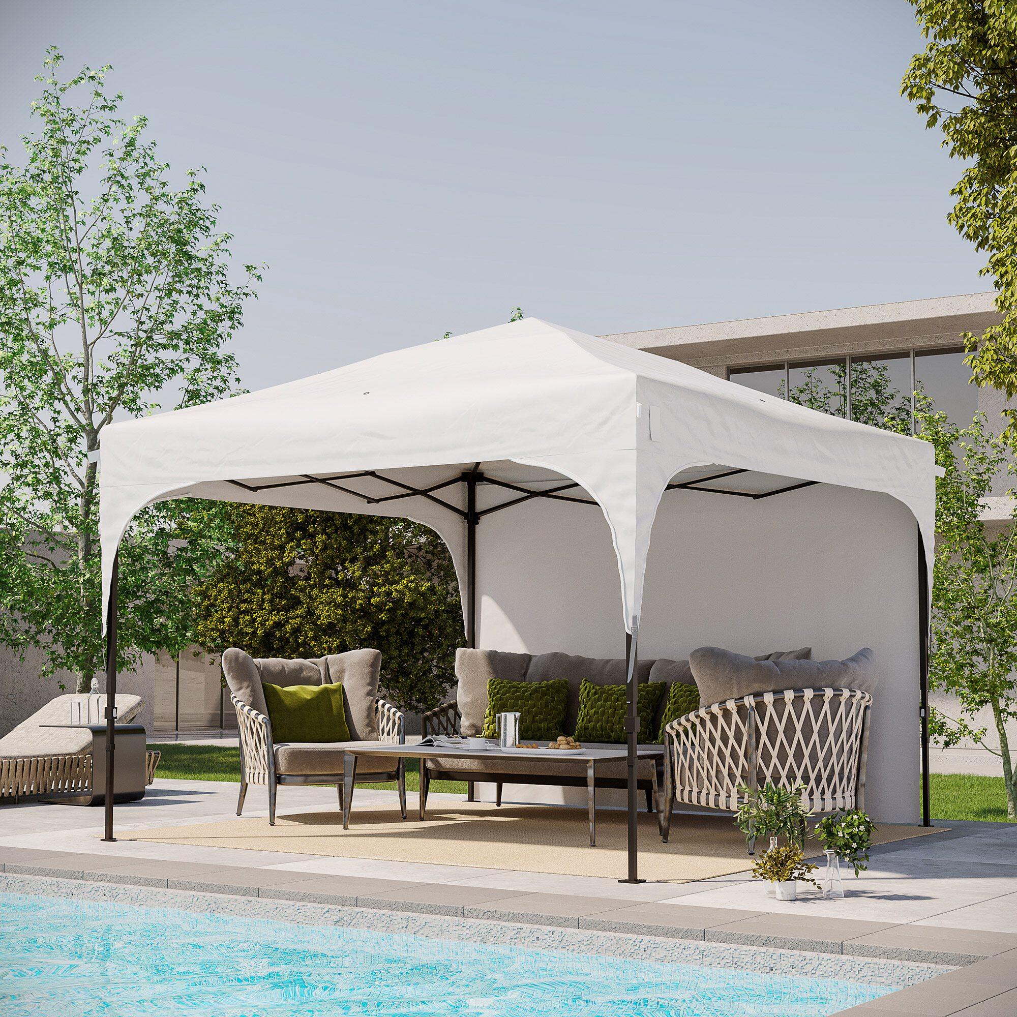 Tenda dobrável 300x300x265 cm branco Outsunny 2/7