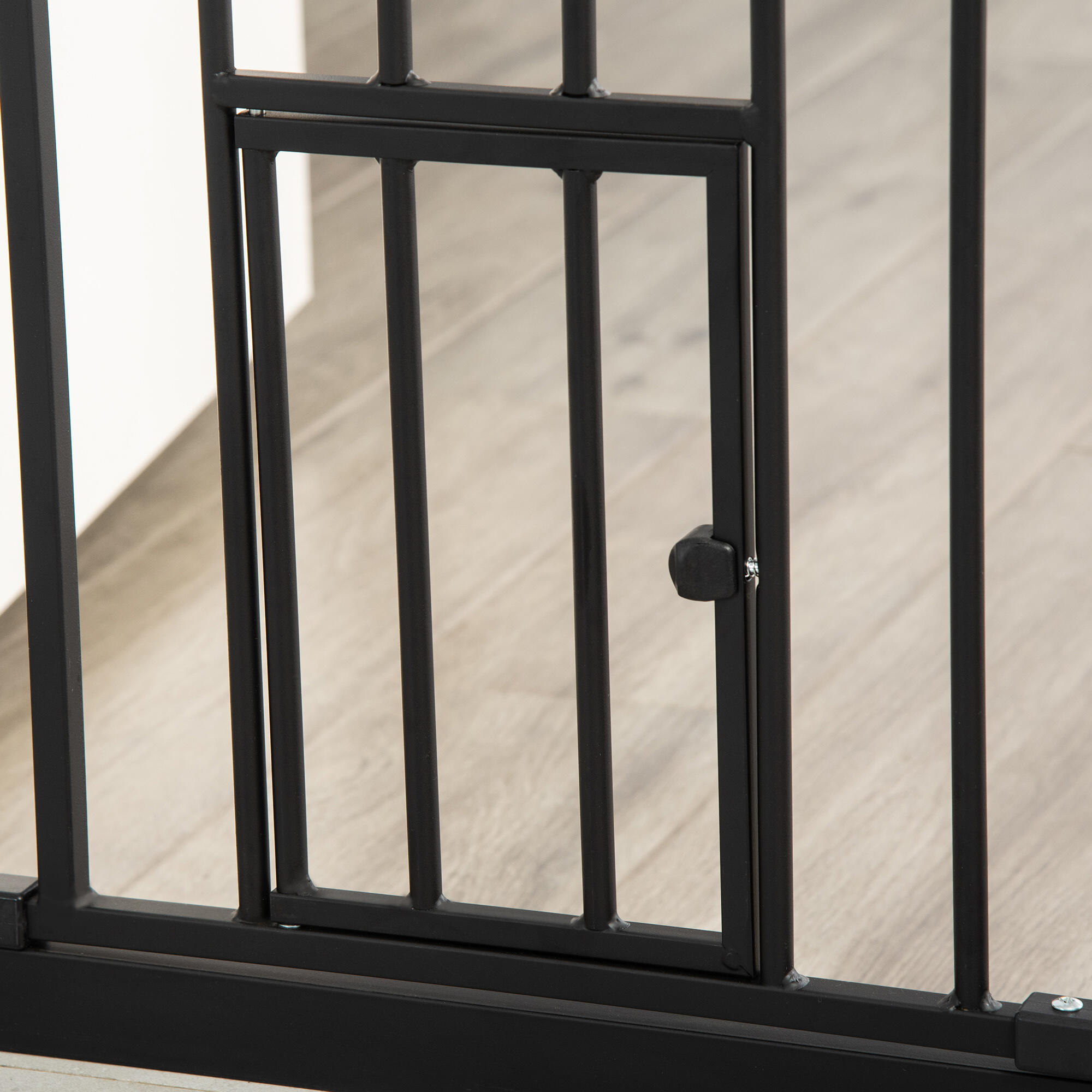 Barreira de segurança cães 101x3.5x104.1 cm preto PawHut 5/7