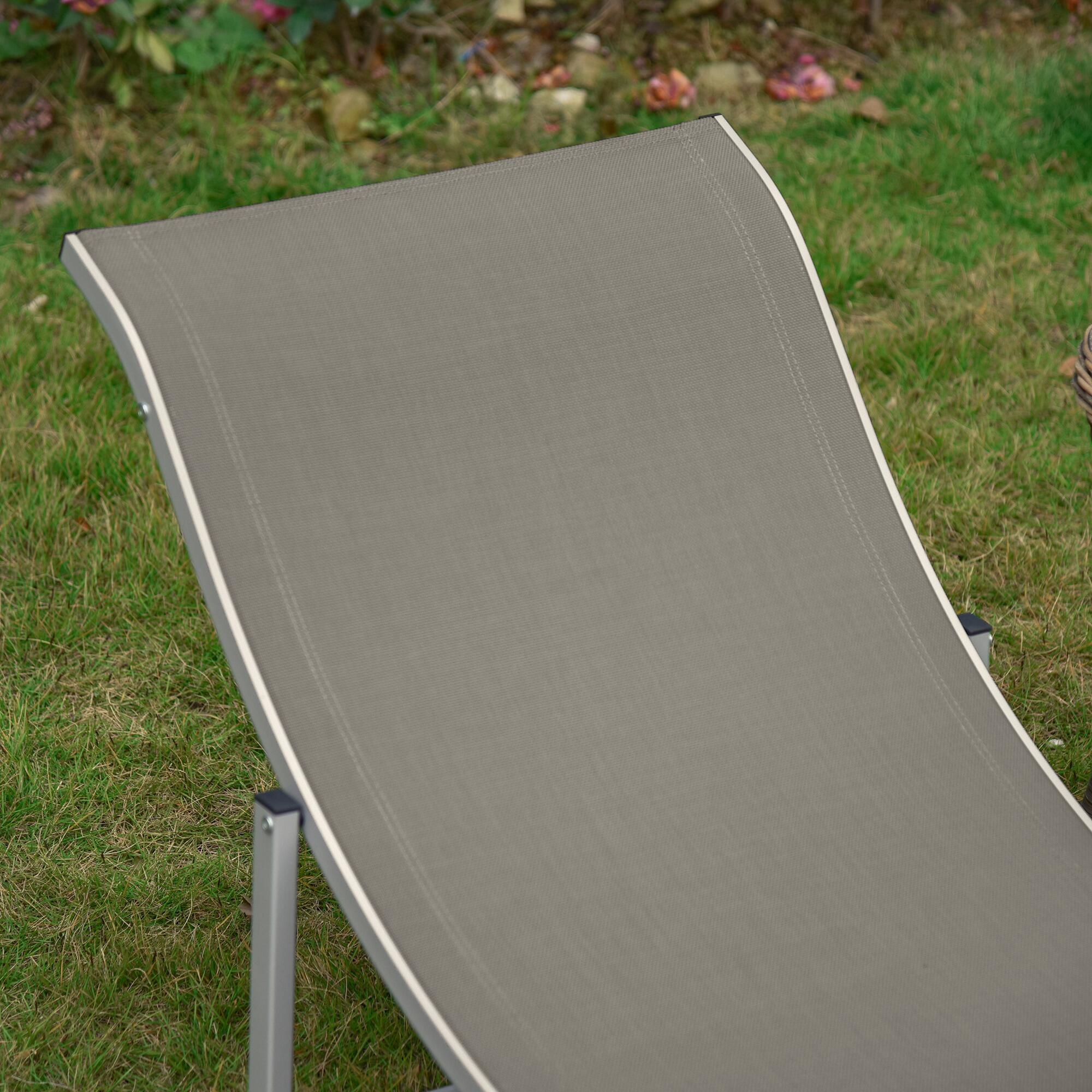 Conjunto de Tumbonas Outsunny 165x61x63 cm Gris 6/7