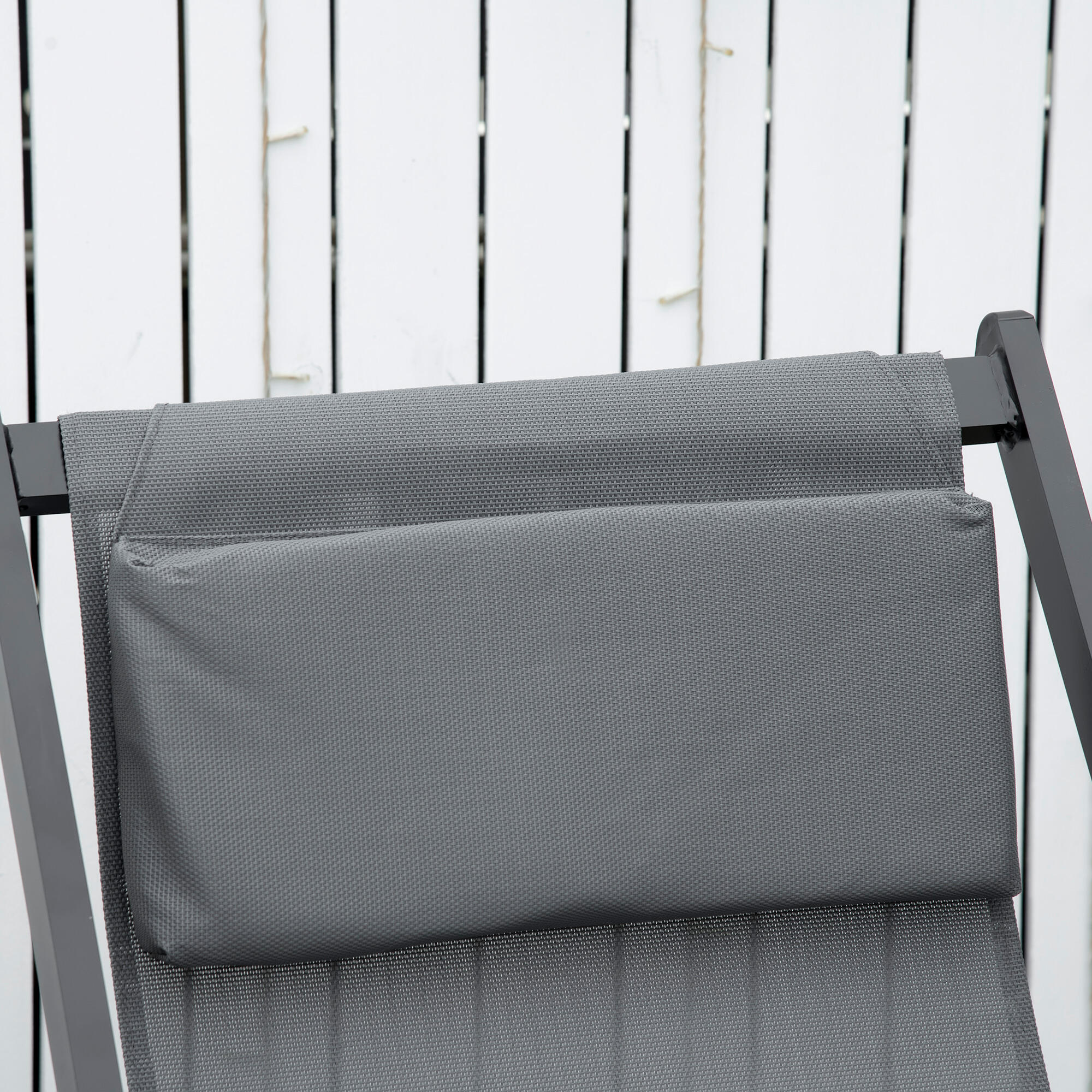 2 Tumbonas Plegables Outsunny 58x96.5x91.5 cm Gris Oscuro 6/7