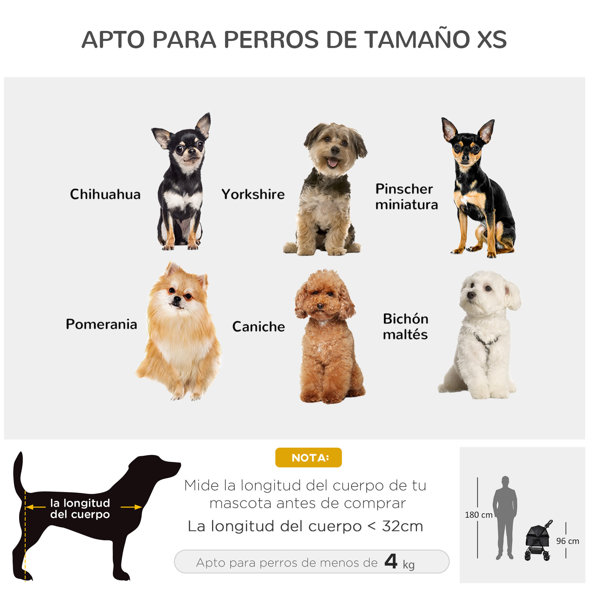 Carrinho para cães 67x45x96 cm preto PawHut 6/7